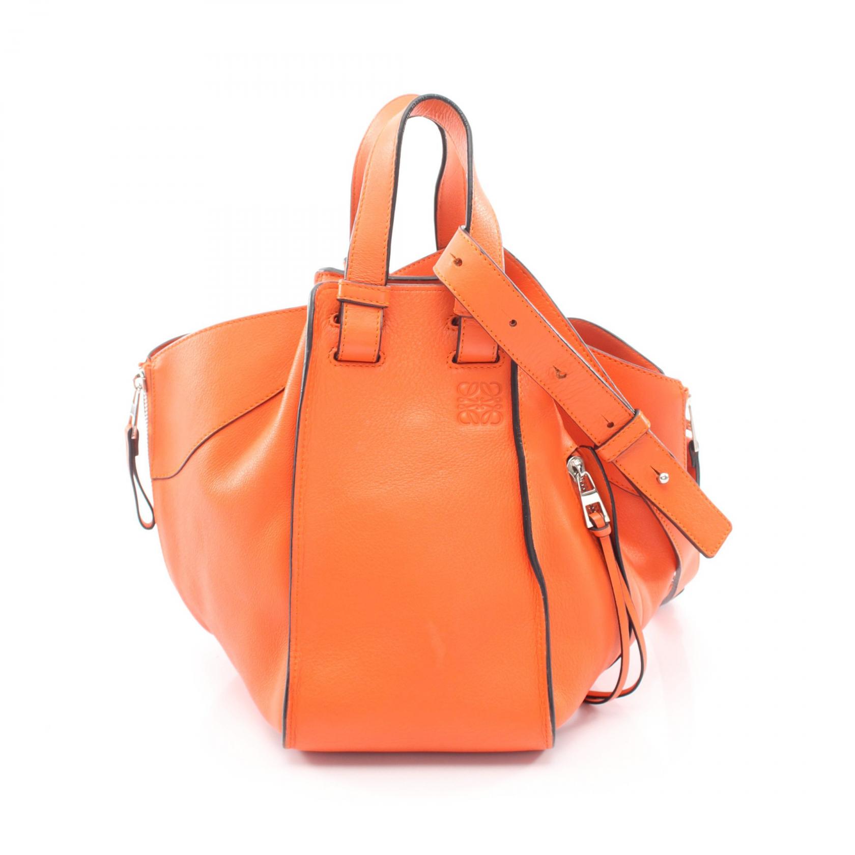 ≪5%OFFクーポン&まとめ買い10% ~7/26 9:59〆≫ロエベ LOEWE HAMMOCK SMALL ハンモック スモール 2WAY ハンドバッグ バッグ レザー レディース オレンジ系 【中古】|BRANDOFF TOKYO
