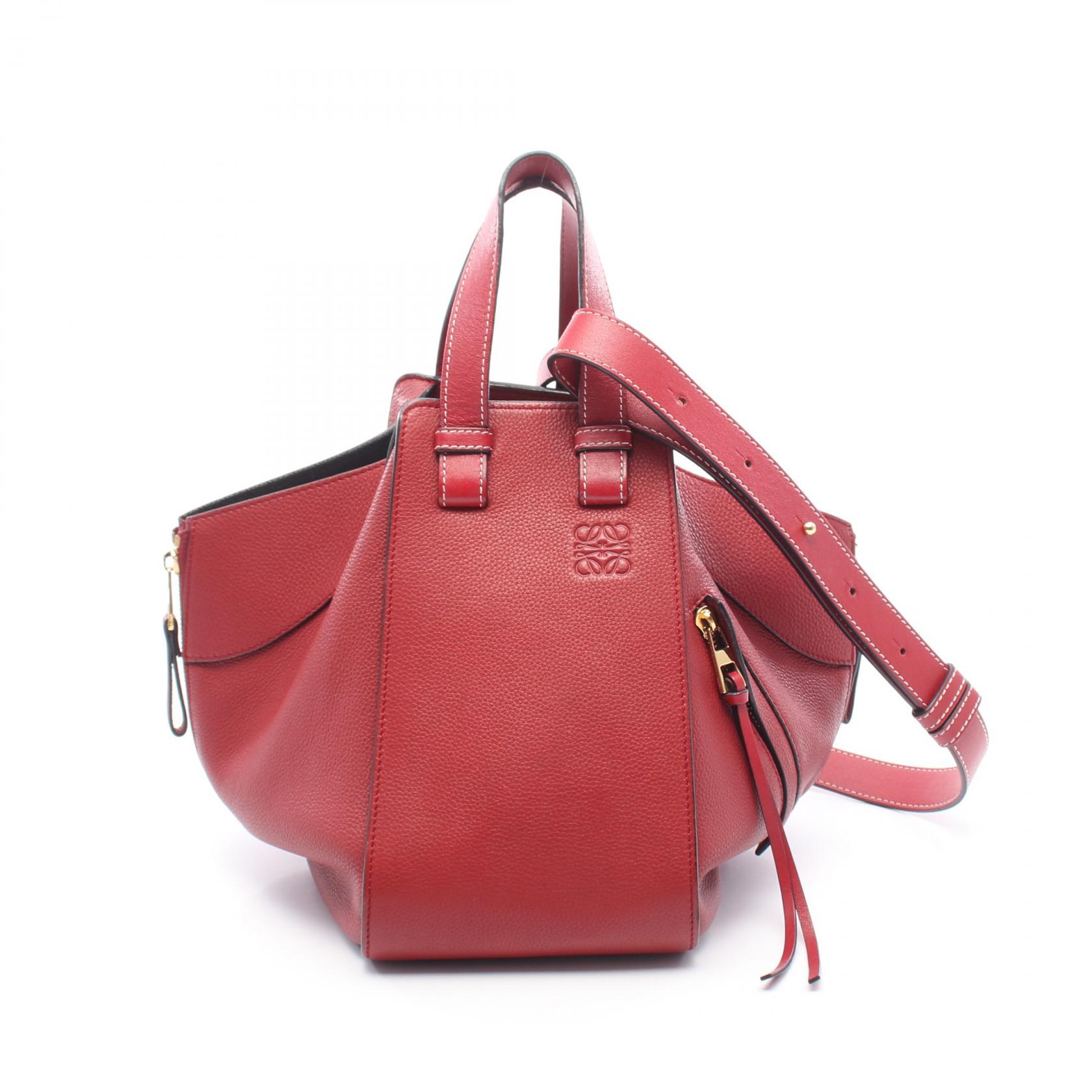 ≪5%OFFクーポン&まとめ買い10% ~7/26 9:59〆≫ロエベ LOEWE HAMMOCK SMALL ハンモック スモール 2WAY ハンドバッグ バッグ レザー レディース レッド系 【中古】|BRANDOFF TOKYO