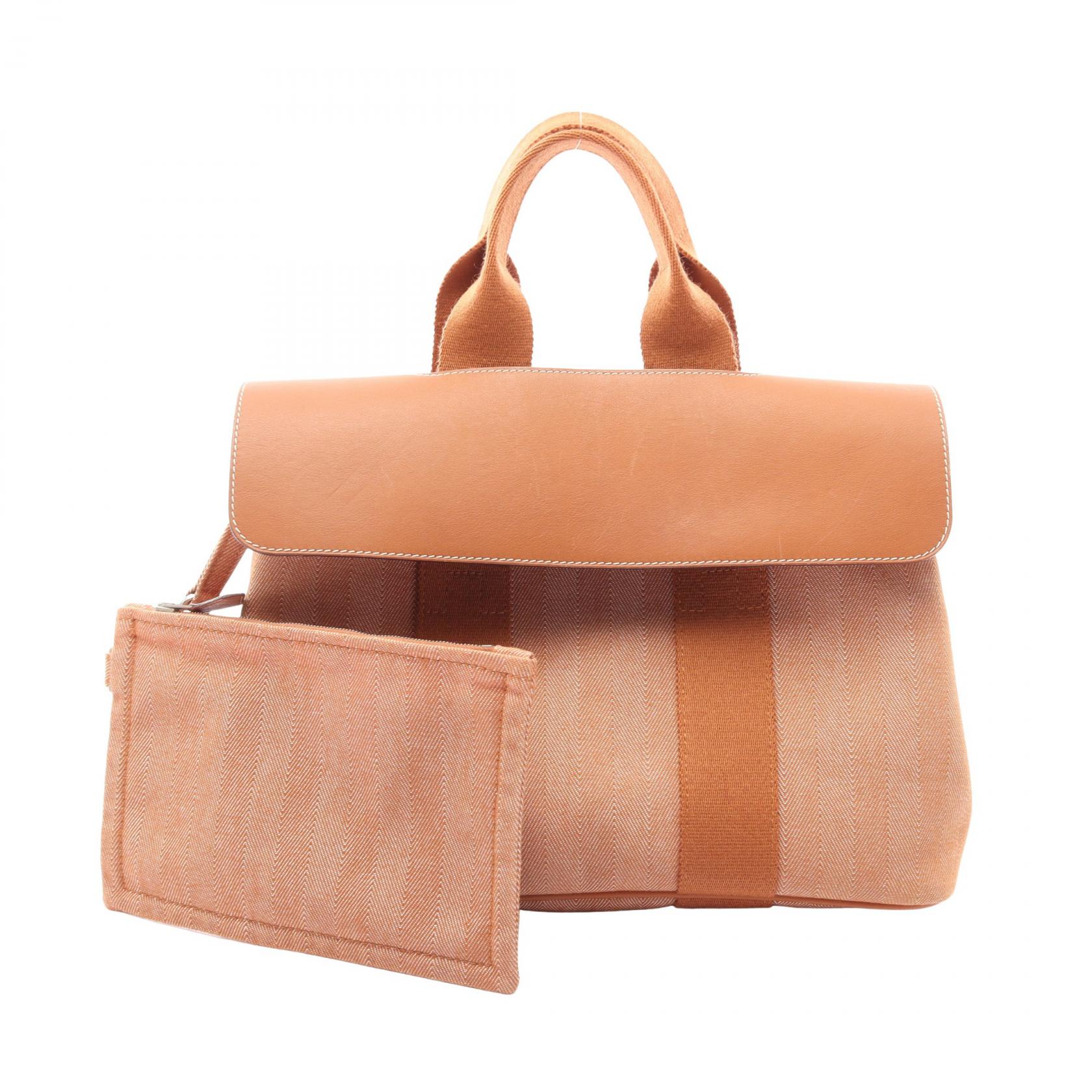 ≪5%OFFクーポン＆まとめ買い10% ～7/26 9:59〆≫エルメス HERMES ヴァルパライソPM ゴールド ハンドバッグ バッグ トワルシェブロン / ヴォースイフト トワルシェブロン レディース ブラウン系 050569CK 【中古】｜BRANDOFF TOKYO