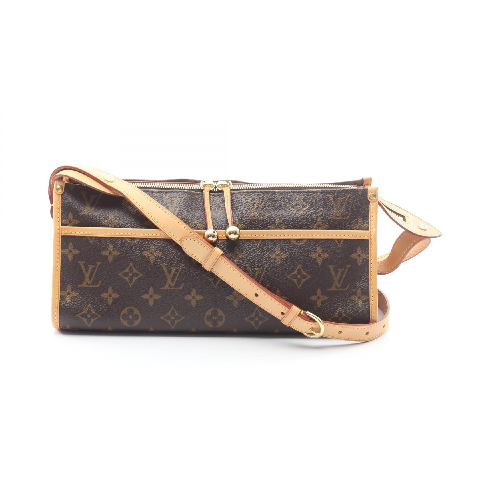 ≪5%OFFクーポン＆まとめ買い10% ～7/26 9:59〆≫ルイ・ヴィトン LOUIS VUITTON ポパンクール ロン ショルダーバッグ バッグ PVCコーティングキャンバス レザー モノグラム レディース ブラウン系 M40008 【中古】｜BRANDOFF TOKYO