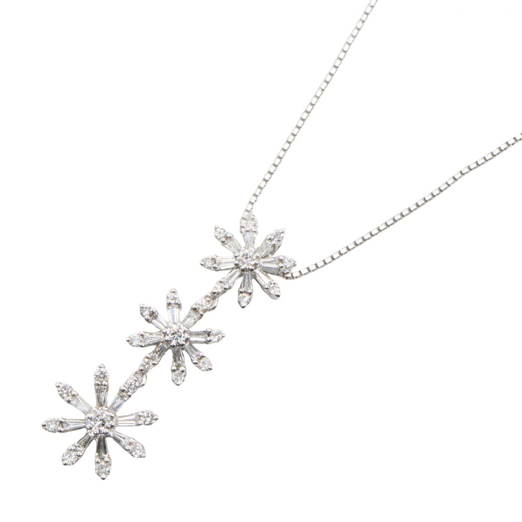 ≪5%OFFクーポン&まとめ買い10% ~7/26 9:59〆≫ジュエリー JEWELRY ダイヤモンド ネックレス ネックレス ジュエリー K18WG(ホワイトゴールド) ダイヤモンド レディース シルバー系 / クリア系 ダイヤ 6.6g 【中古】|BRANDOFF TOKYO