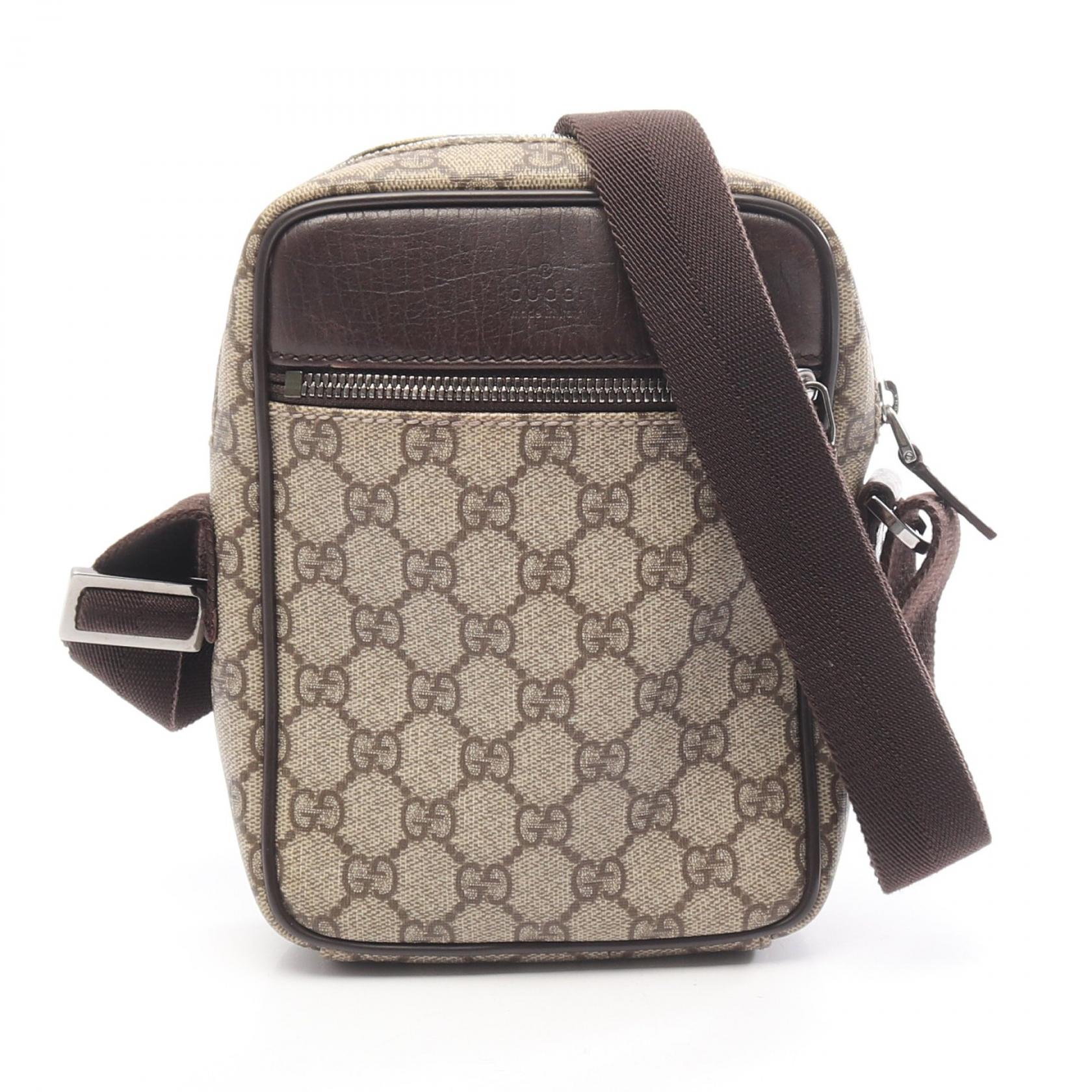 グッチ GUCCI GGスプリーム ショルダーバッグ バッグ PVCコーティングキャンバス レザー レディース ベージュ系 / ブラウン系 101680 【中古】｜BRANDOFF TOKYO