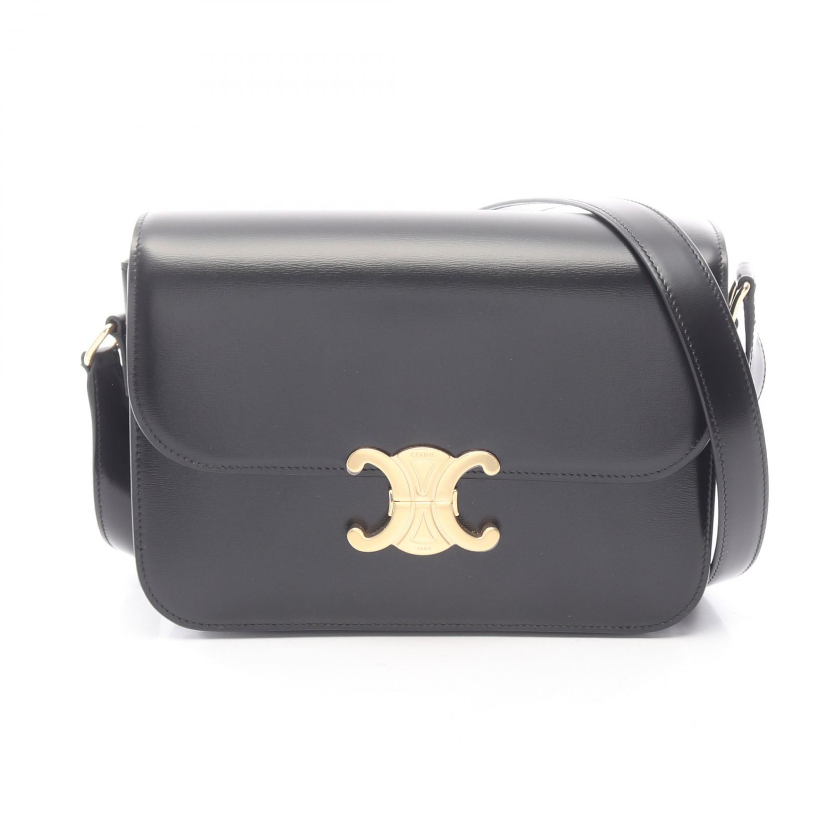 ≪5%OFFクーポン&まとめ買い10% ~7/26 9:59〆≫セリーヌ CELINE クラシック トリオンフ ミディアム ショルダーバッグ バッグ レザー レディース ブラック系 187363BF438NO 【新品】|BRANDOFF TOKYO