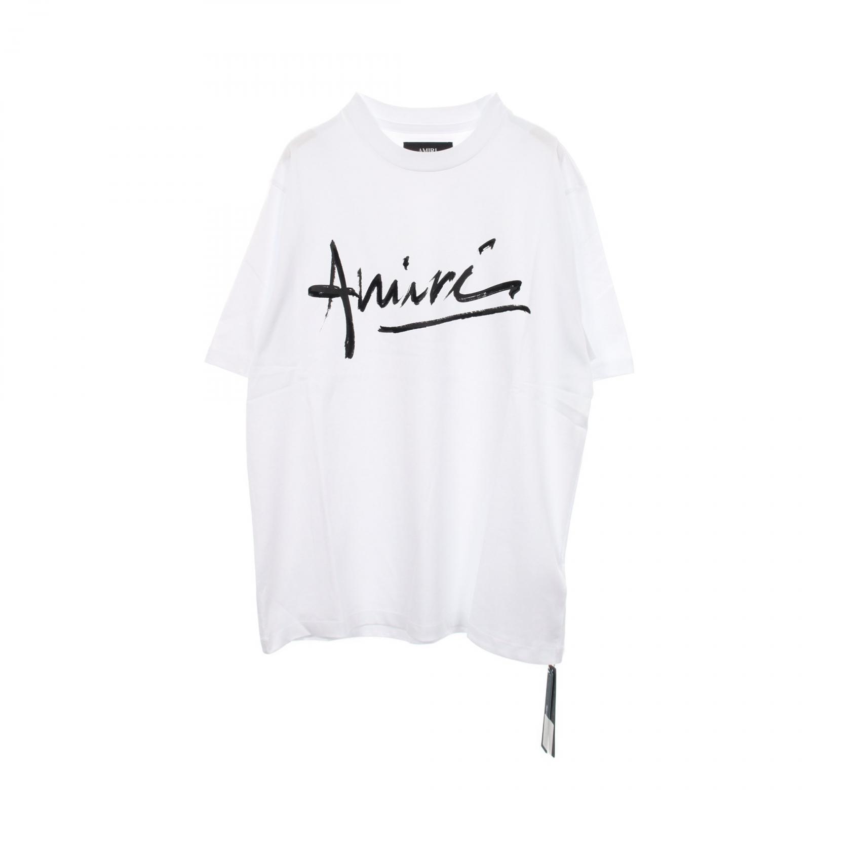 ≪5%OFFクーポン&まとめ買い10% ~7/26 9:59〆≫アミリ AMIRI Script ロゴ 半袖Tシャツ 衣料品 トップス コットン メンズ ホワイト系 AMTOJR1020100L 【新品】|BRANDOFF TOKYO
