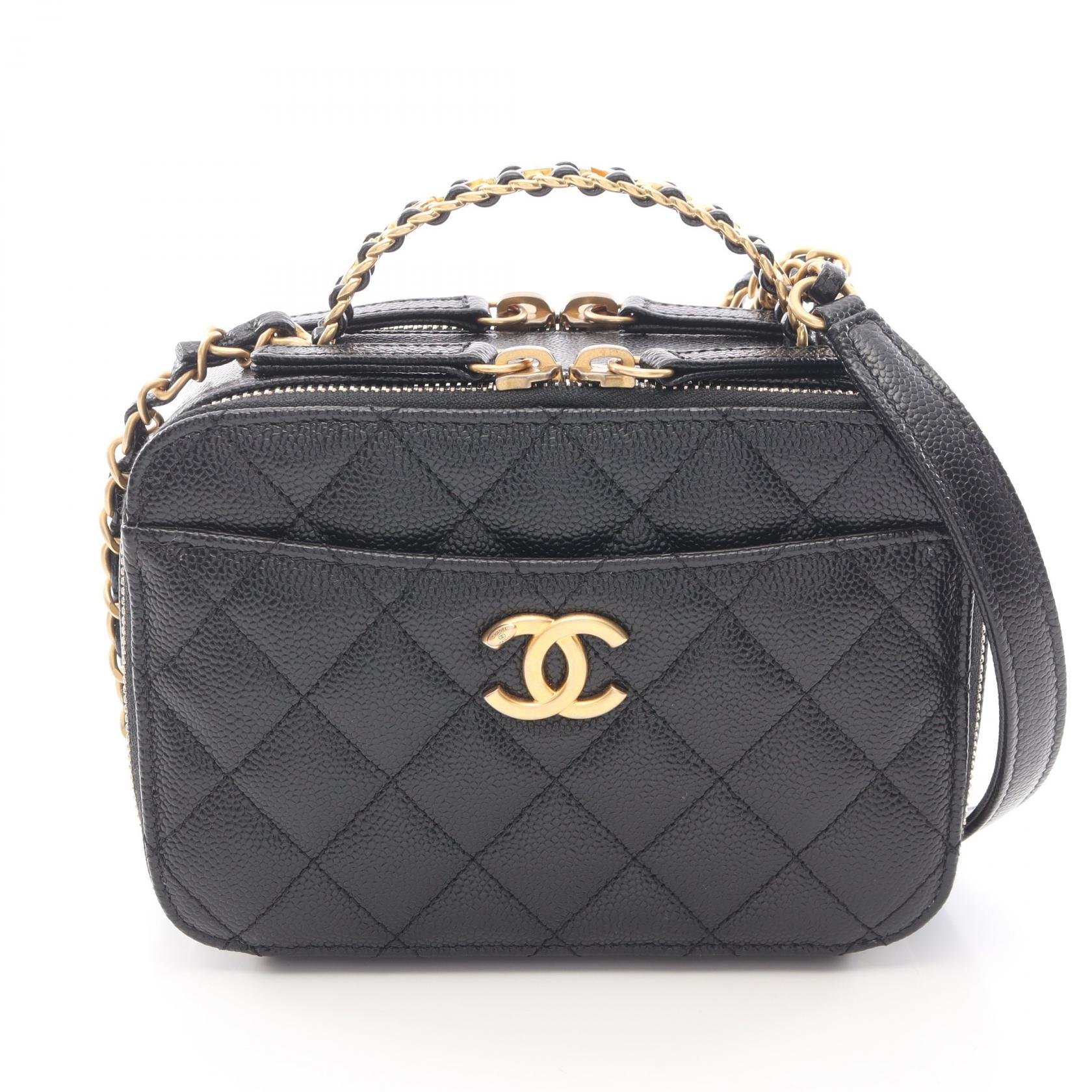 ≪5%OFFクーポン&まとめ買い10% ~7/26 9:59〆≫シャネル CHANEL マトラッセ バニティバッグ 2WAY ショルダーバッグ バッグ キャビアスキン(グレインドカーフ) レディース ブラック系 AS3221 【中古】|BRANDOFF TOKYO