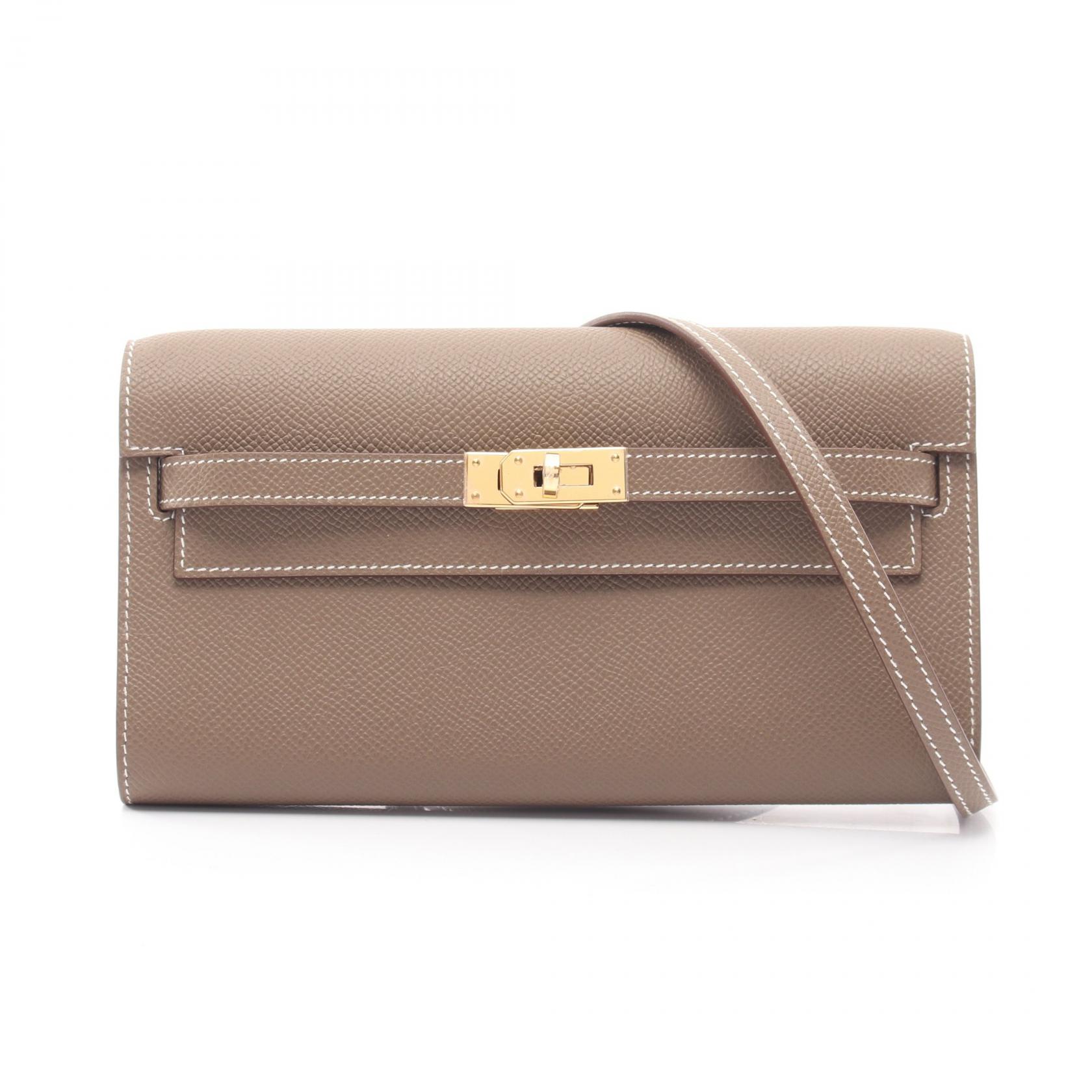 ≪5%OFFクーポン＆まとめ買い10% ～7/26 9:59〆≫エルメス HERMES ケリートゥーゴー ショルダーバッグ バッグ レザー カーフ（牛革） ヴォーエプソン ヴォーエプソン レディース グレー系 【中古】｜BRANDOFF TOKYO
