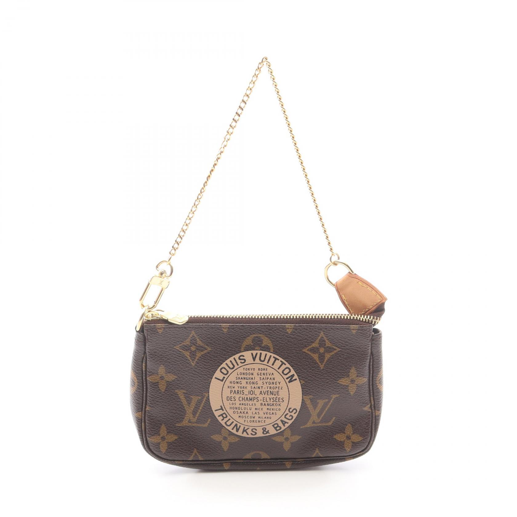 ルイ・ヴィトン LOUIS VUITTON ミニポシェット アクセソワール モノグラム T&B ハンドバッグ バッグ PVCコーティングキャンバス レザー レディース ブラウン系 M60153 【中古】｜BRANDOFF TOKYO