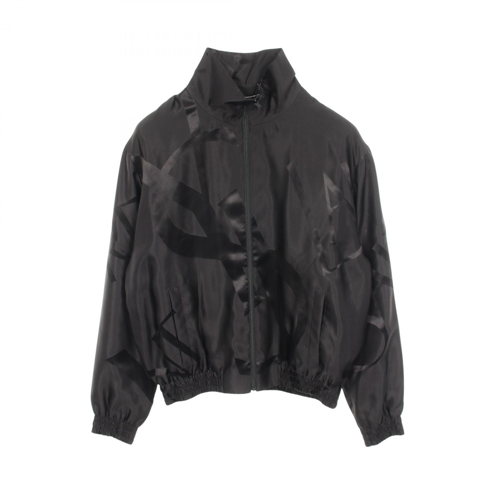 ≪5%OFFクーポン&まとめ買い10% ~7/26 9:59〆≫サンローランパリ SAINT LAURENT PARIS Teddy Cassandra Jacket ブルゾン 衣料品 アウター シルク メンズ ブラック系 【中古】|BRANDOFF TOKYO