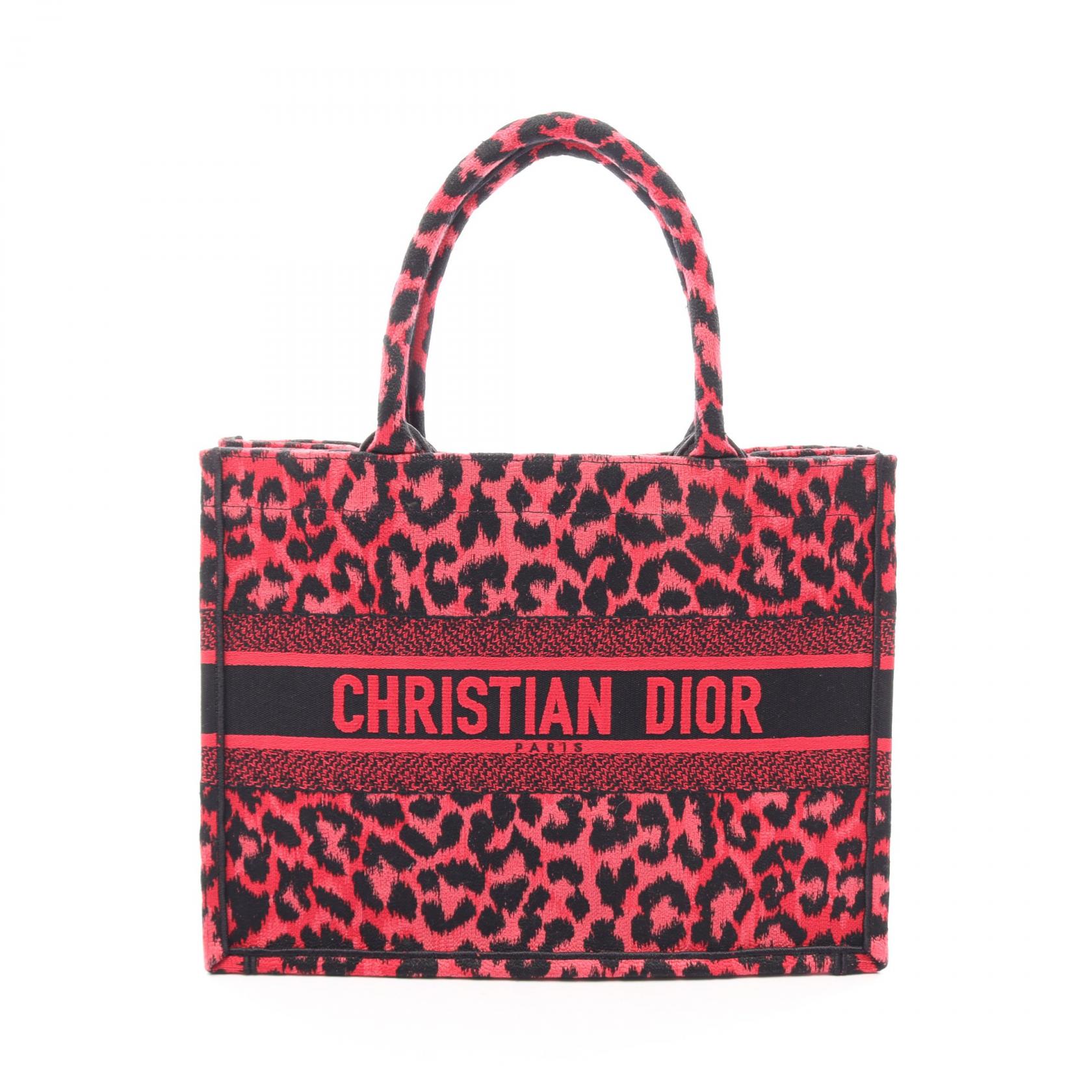 ディオール Dior BOOK TOTE ブックトート ミディアム レオパード柄 トートバッグ バッグ キャンバス レディース レッド系 / ブラック系 【中古】｜BRANDOFF TOKYO