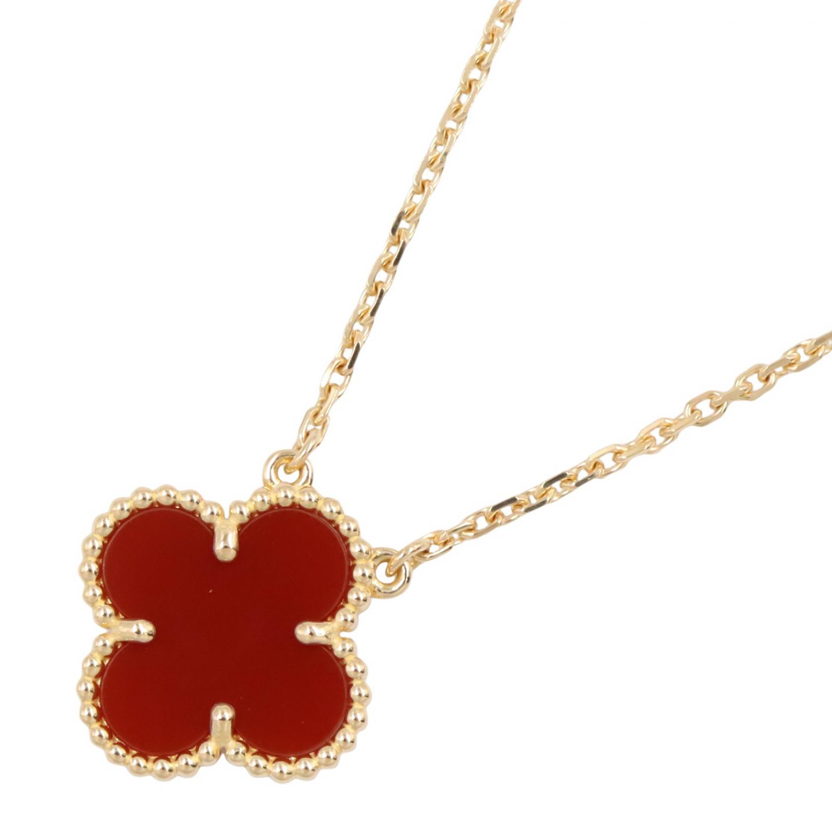≪5%OFFクーポン&まとめ買い10% ~7/26 9:59〆≫ヴァンクリーフ&アーペル Van Cleef & Arpels ヴィンテージアルハンブラネックレス カーネリアン ネックレス ジュエリー K18(イエローゴールド) カーネリアン レディース ゴールド系 / レッド系 VCARD38500 【中古】|BRANDOFF TOKYO