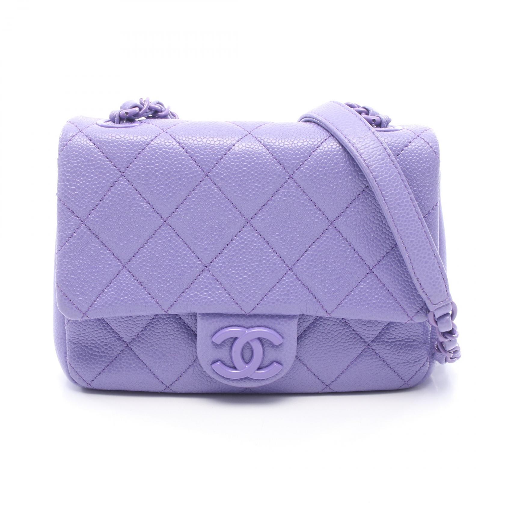 ≪5%OFFクーポン&まとめ買い10% ~7/26 9:59〆≫シャネル CHANEL ミニマトラッセ ショルダーバッグ バッグ キャビアスキン(グレインドカーフ) レディース パープル系 AS1784 【中古】|BRANDOFF TOKYO