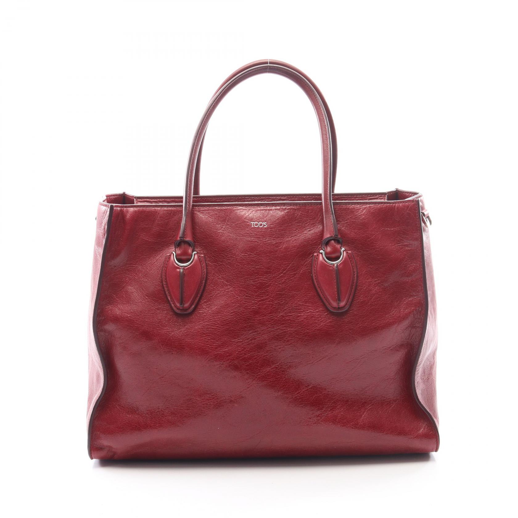 ≪5%OFFクーポン＆まとめ買い10% ～7/26 9:59〆≫トッズ TOD'S Dスタイリング トートバッグ バッグ レザー レディース ボルドー系 【中古】｜BRANDOFF TOKYO