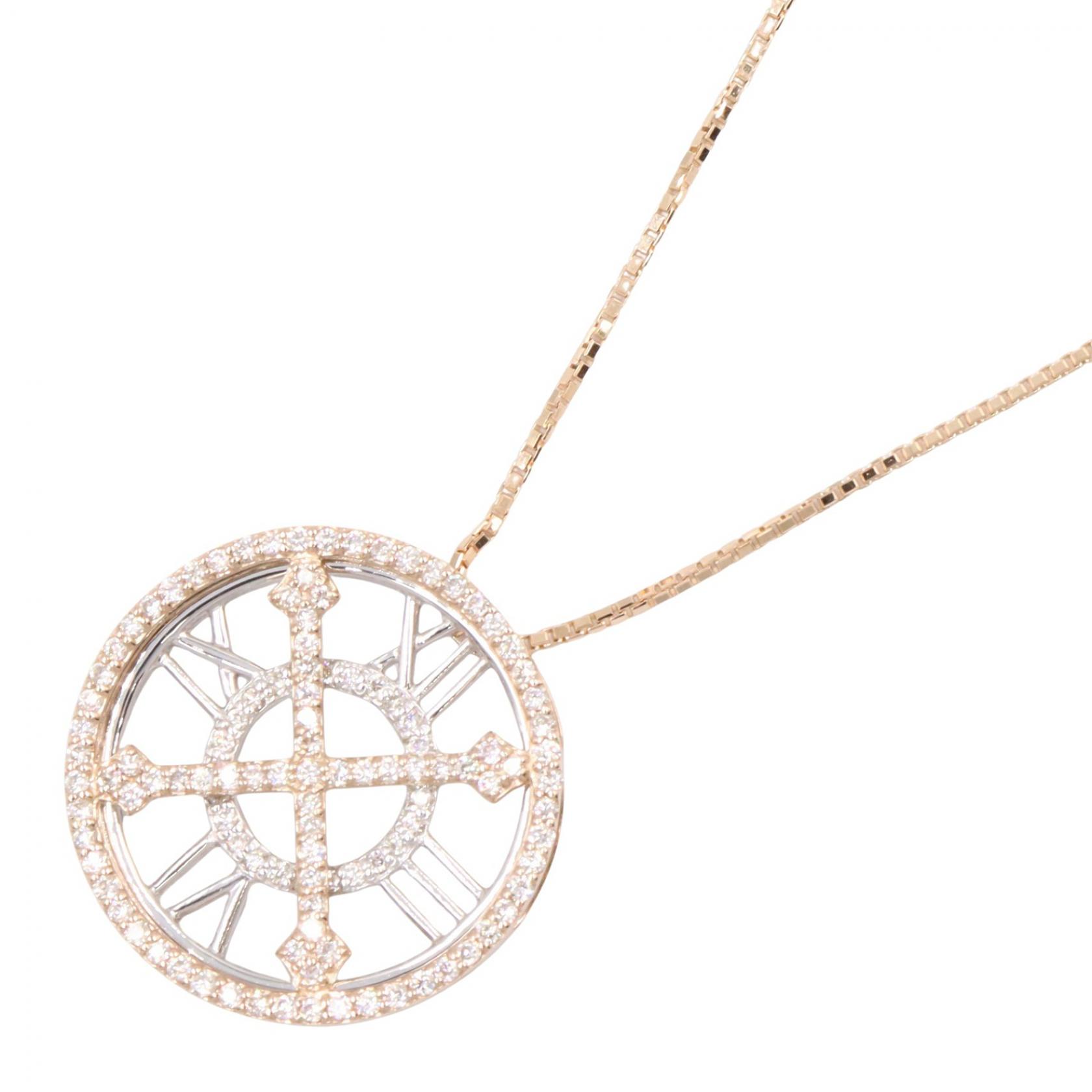 ≪5%OFFクーポン&まとめ買い10% ~7/26 9:59〆≫ジュエリー JEWELRY ダイヤモンド ネックレス ネックレス ジュエリー K18PG(ピンクゴールド) K18WG(ホワイトゴールド) ダイヤモンド レディース ゴールド系 / シルバー系 / クリア系 ダイヤ 9.2g 【中古】|BRANDOFF TOKYO