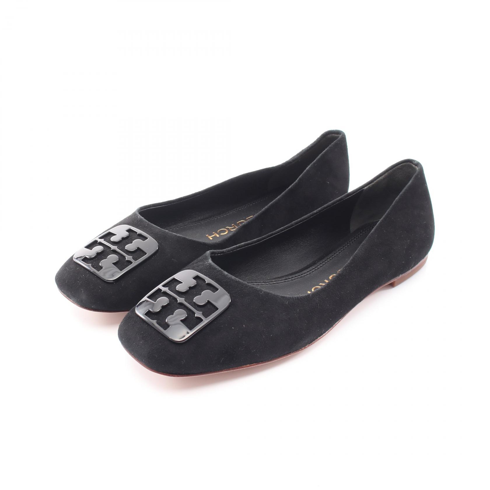≪5%OFFクーポン&まとめ買い10% ~7/26 9:59〆≫トリーバーチ Tory Burch ロゴ パンプス 靴 スウェード レディース ブラック系 【中古】|BRANDOFF TOKYO