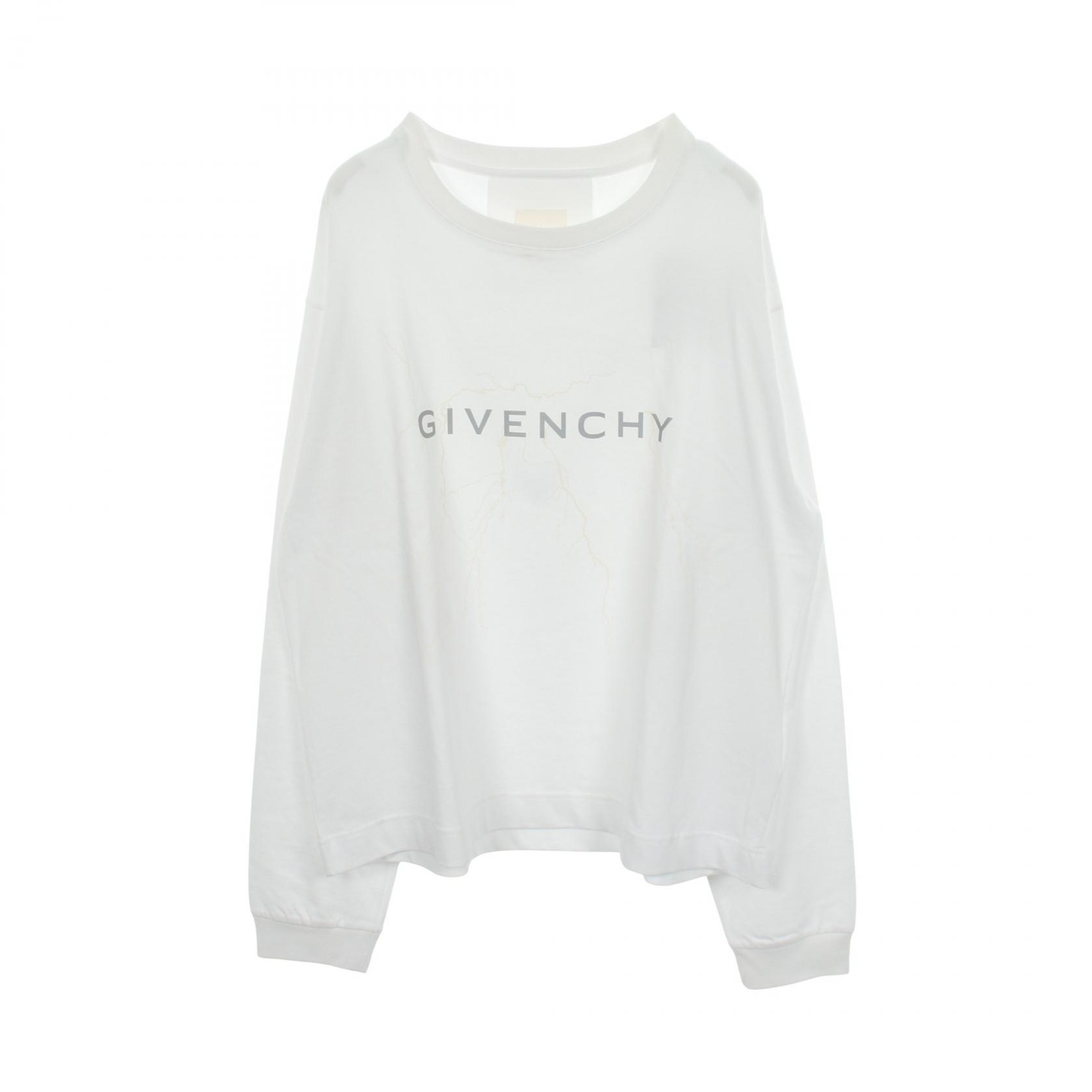 ≪5%OFFクーポン＆まとめ買い10% ～7/26 9:59〆≫ジバンシィ GIVENCHY ロゴプリント 長袖Tシャツ 衣料品 トップス コットン メンズ ホワイト系 BM71KK3YJ9 【中古】｜BRANDOFF TOKYO