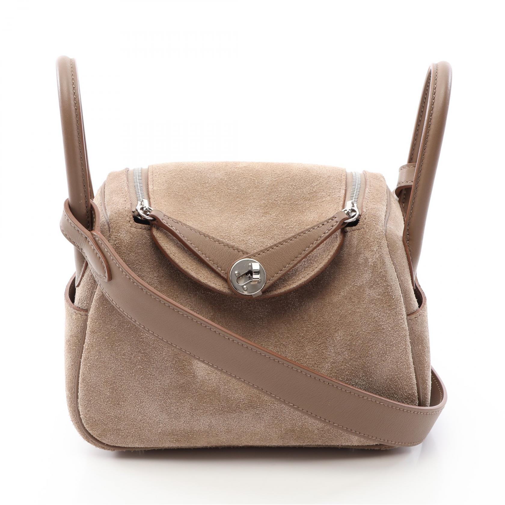 ≪5%OFFクーポン＆まとめ買い10% ～7/26 9:59〆≫エルメス HERMES リンディ ミニ グリスカイユ エトゥープ ショルダーバッグ バッグ グリズリ / ヴォースイフト ヴォースイフト レディース ベージュ系 085955CK 【中古】｜BRANDOFF TOKYO