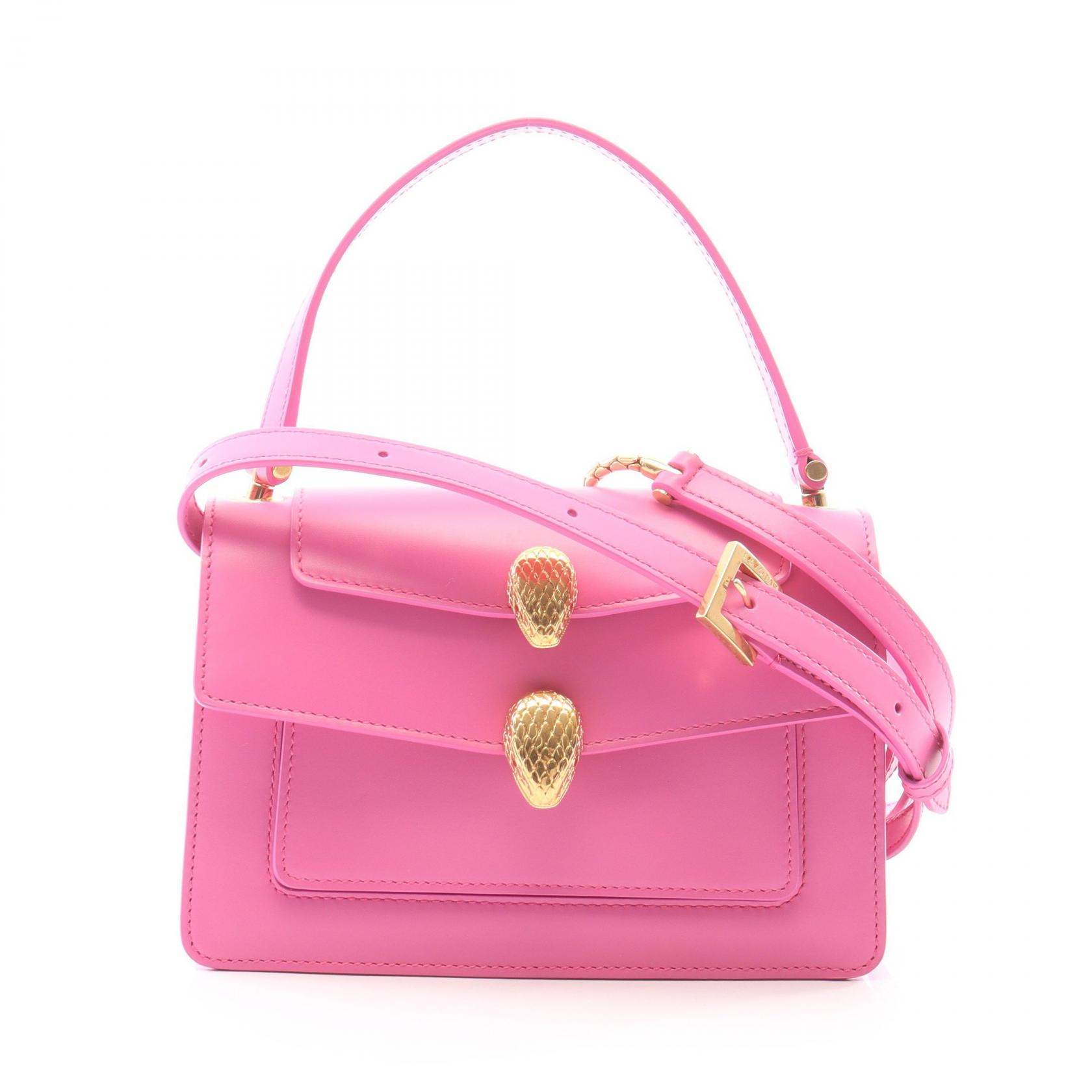 ≪5%OFFクーポン＆まとめ買い10% ～7/26 9:59〆≫ブルガリ BVLGARI BVLGARI &times; ALEXANDER WANG セルペンティ 2WAY ハンドバッグ バッグ レザー レディース ピンク系 【中古】｜BRANDOFF TOKYO