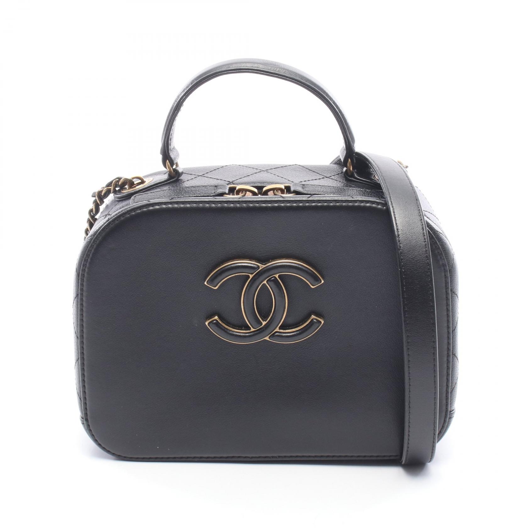 シャネル CHANEL マトラッセ トップハンドル 2WAY ショルダーバッグ バッグ レザー レディース ブラック系 【中古】｜BRANDOFF TOKYO