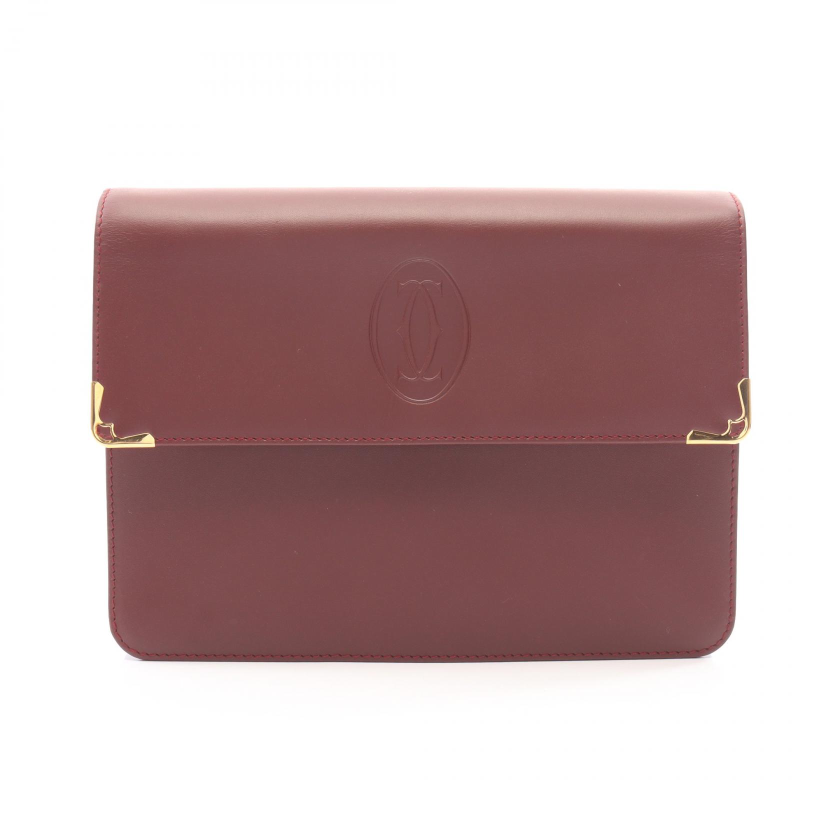 ≪5%OFFクーポン&まとめ買い10% ~7/26 9:59〆≫カルティエ CARTIER マストライン セカンドバッグ クラッチバッグ バッグ レザー レディース ボルドー系 【中古】|BRANDOFF TOKYO
