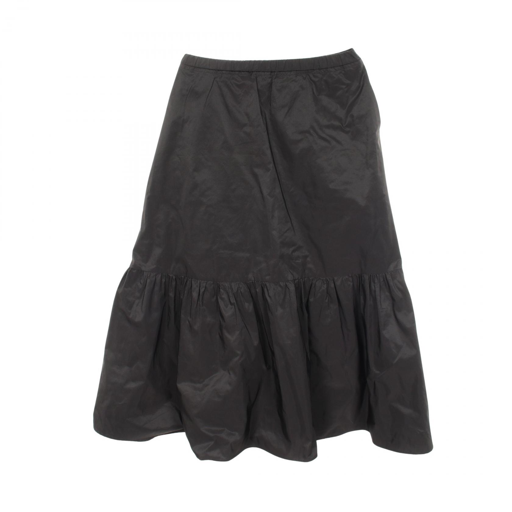 ≪5%OFFクーポン＆まとめ買い10% ～7/26 9:59〆≫パトゥ PATOU リサイクルファイユ マキシ スカート 衣料品 ボトムス ポリエステル レディース ブラック系 SK0730011999B 【中古】｜BRANDOFF TOKYO