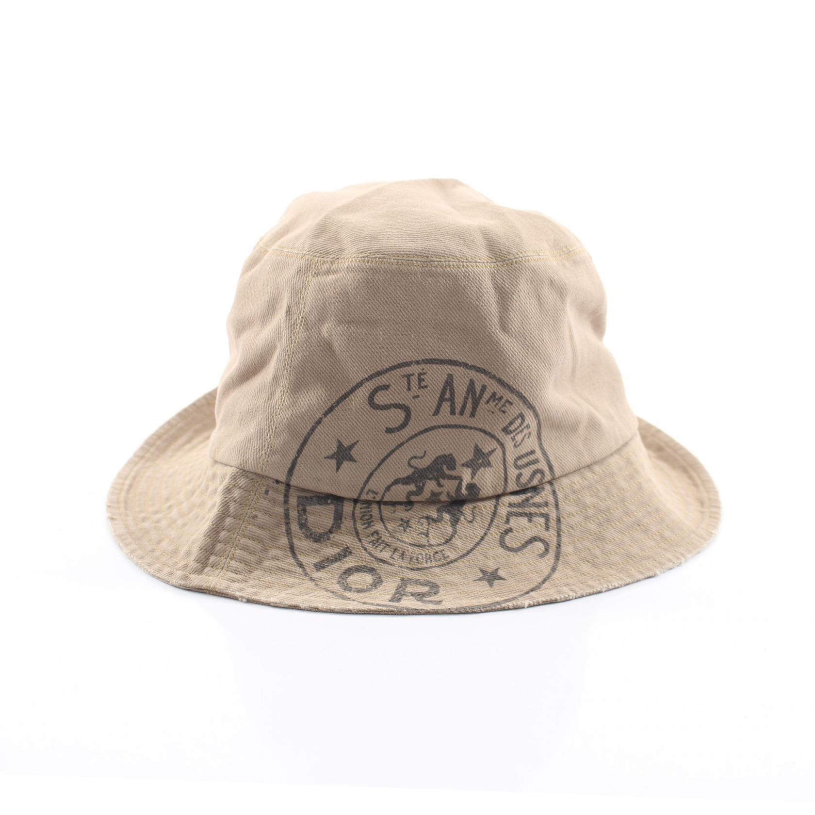 ≪5%OFFクーポン＆まとめ買い10% ～7/26 9:59〆≫ディオール Dior ボブハット バケット ハット 帽子 コットン メンズ レディース ベージュ系 【中古】｜BRANDOFF TOKYO