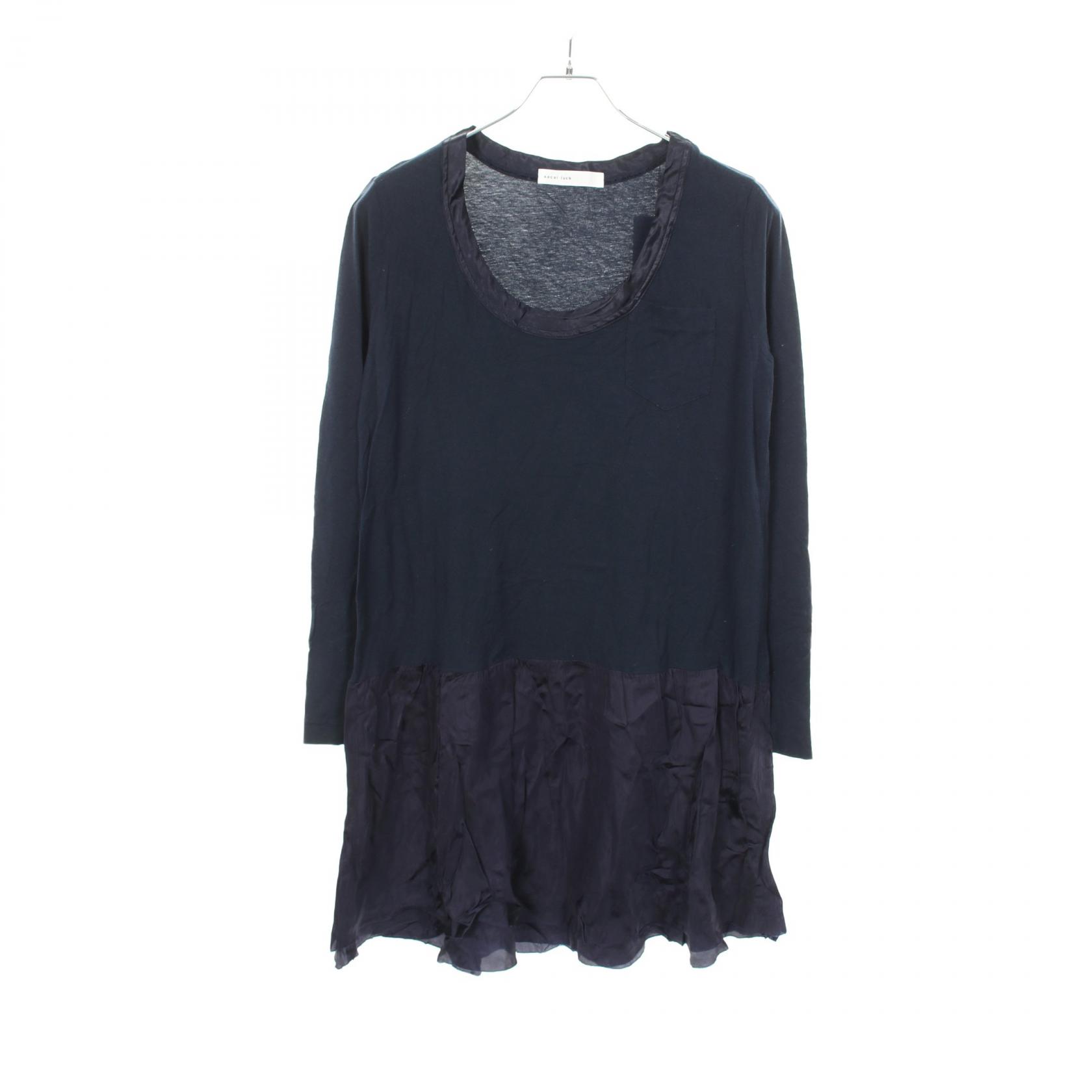 ≪5%OFFクーポン&まとめ買い10% ~7/26 9:59〆≫サカイラック sacai luck 切替 ワンピース 衣料品 トップス コットン レディース ネイビー系 【中古】|BRANDOFF TOKYO