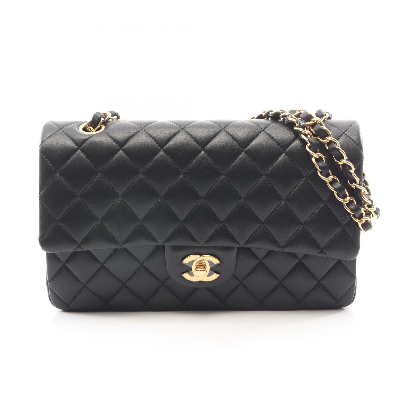 ≪5%OFFクーポン&まとめ買い10% ~7/26 9:59〆≫シャネル CHANEL マトラッセ Wフラップ ショルダーバッグ バッグ ラムスキン(羊革) レディース ブラック系 【中古】|BRANDOFF TOKYO