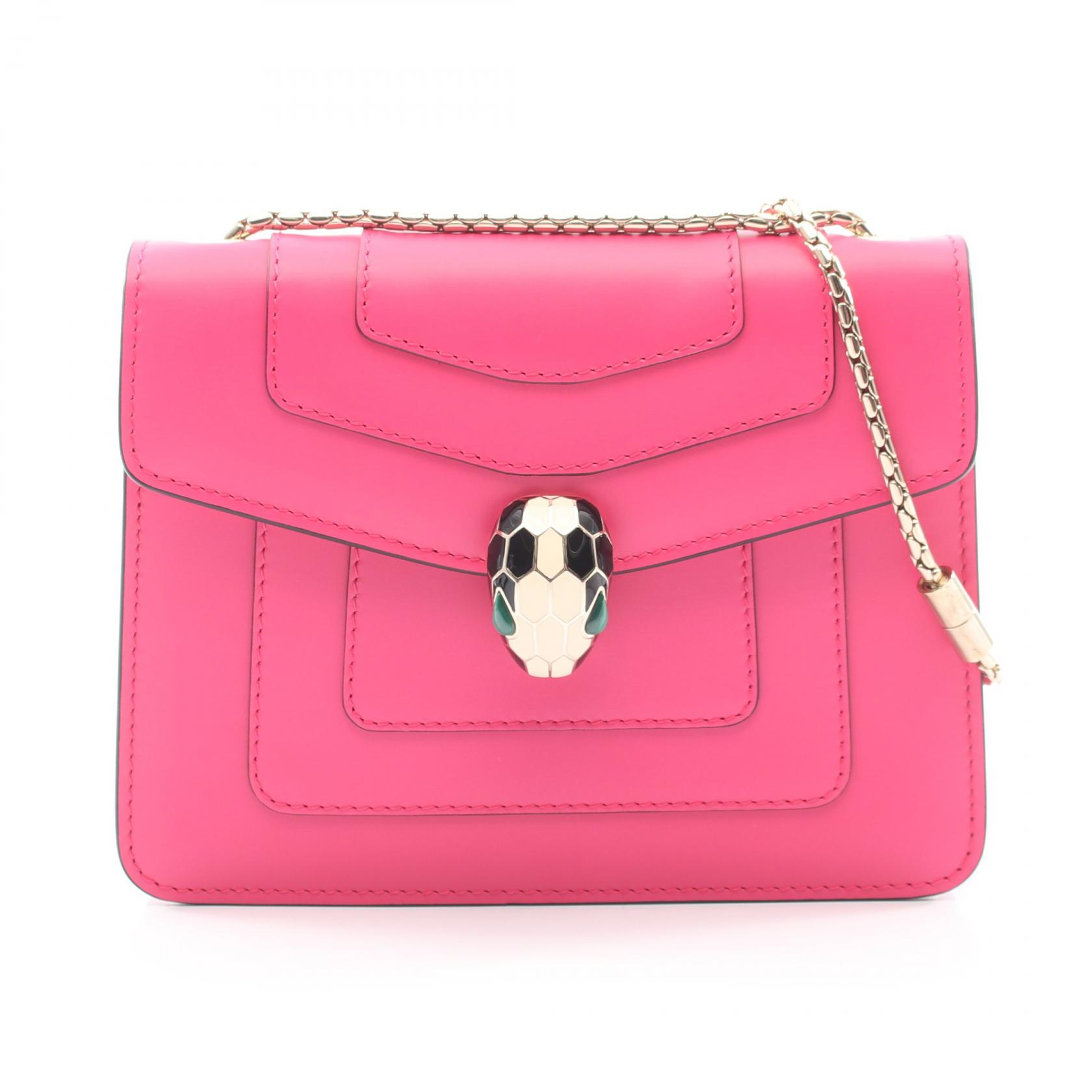 ≪5%OFFクーポン&まとめ買い10% ~7/26 9:59〆≫ブルガリ BVLGARI セルペンティ フォーエバー ショルダーバッグ バッグ レザー レディース ピンク系 34560 【中古】|BRANDOFF TOKYO