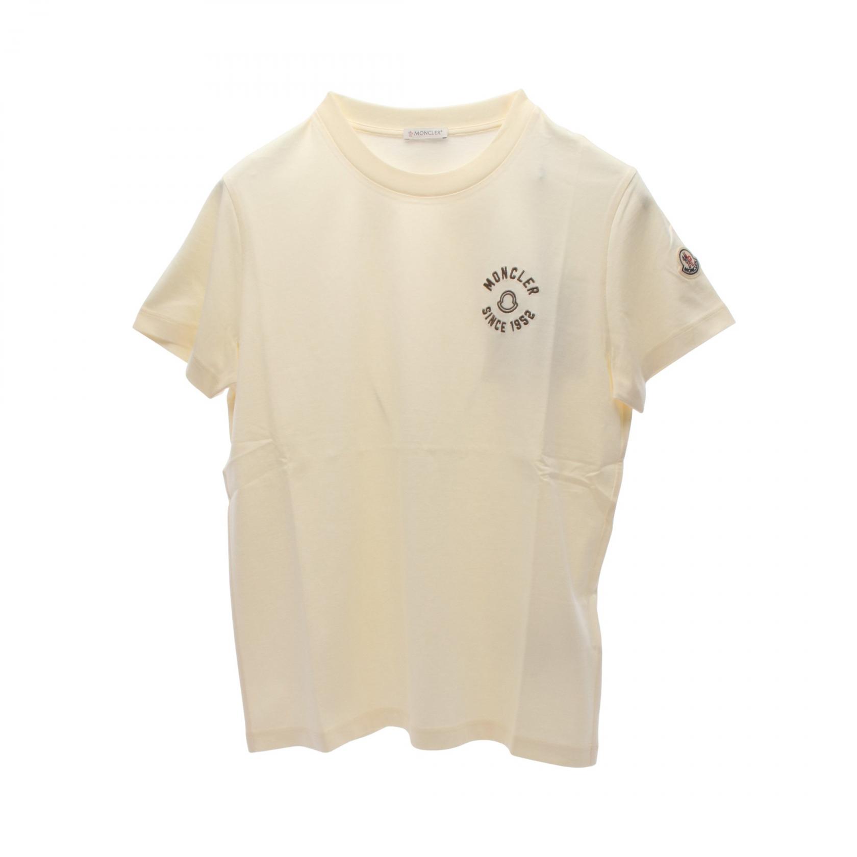 ≪5%OFFクーポン&まとめ買い10% ~7/26 9:59〆≫モンクレール MONCLER ロゴ刺繍 カットソー 衣料品 トップス コットン レディース アイボリー系 L10938C0003089AUO034 【新品】|BRANDOFF TOKYO