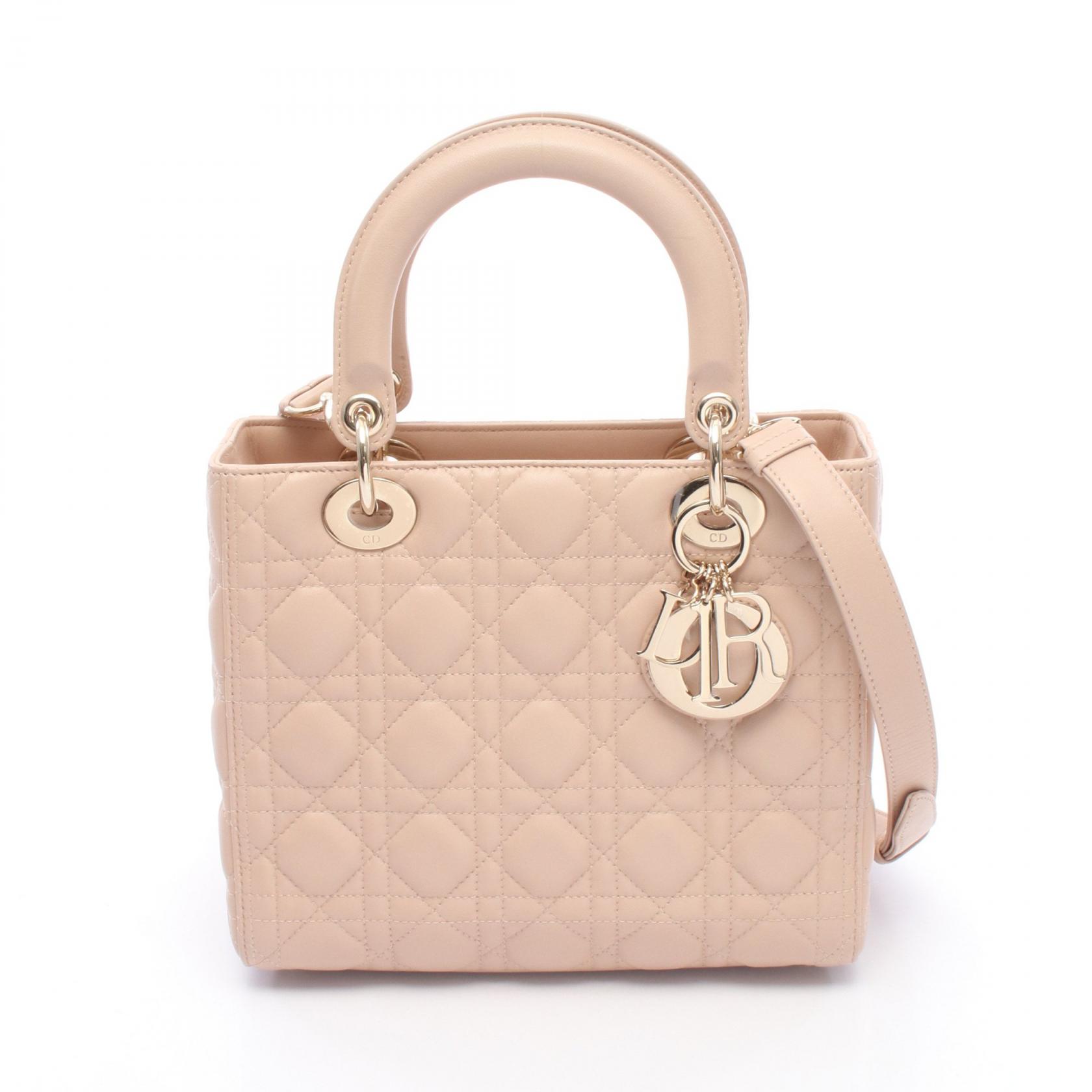 ディオール Dior LADY DIOR レディディオール カナージュ 2WAY ハンドバッグ バッグ レザー レディース ピンク系 【中古】｜BRANDOFF TOKYO