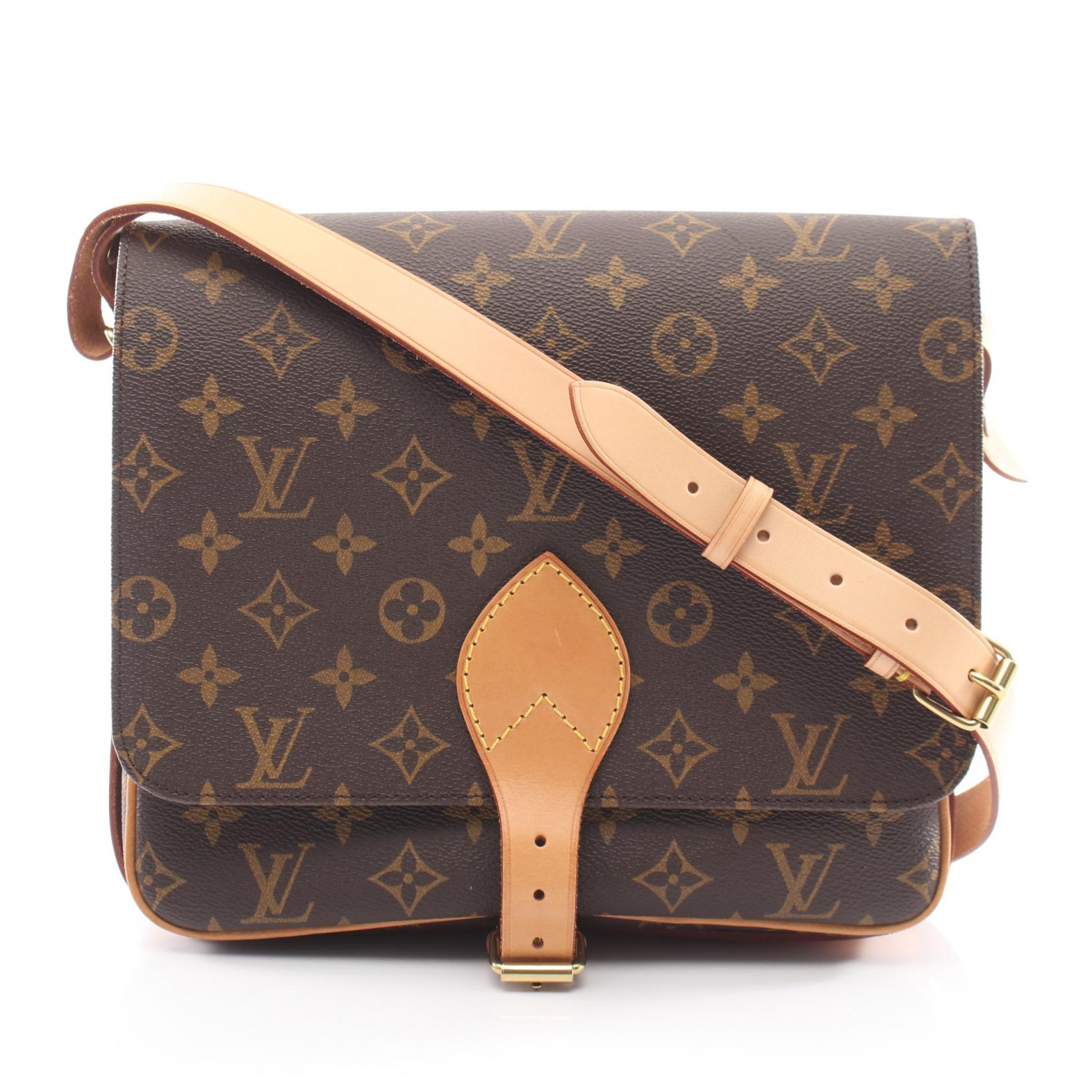 ≪5%OFFクーポン＆まとめ買い10% ～7/26 9:59〆≫ルイ・ヴィトン LOUIS VUITTON カルトシエールGM ショルダーバッグ バッグ PVCコーティングキャンバス レザー モノグラム レディース ブラウン系 M51252 【中古】｜BRANDOFF TOKYO