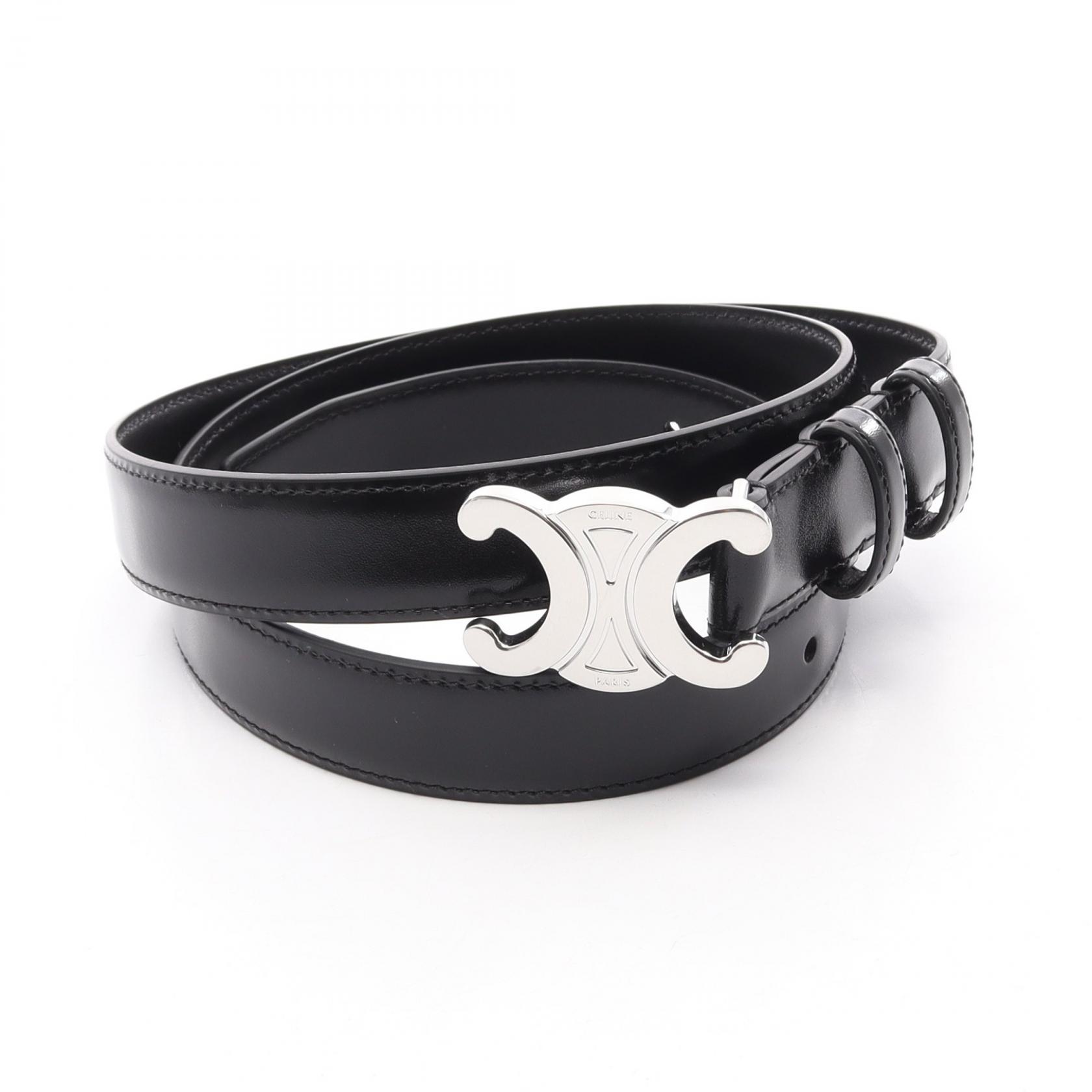 セリーヌ CELINE ミディアム トリオンフ 25MM シルバー金具 ベルト 衣料品 レザー メンズ ブラック系 45AKA3A0138SI95 【新品】｜BRANDOFF TOKYO 56,400円