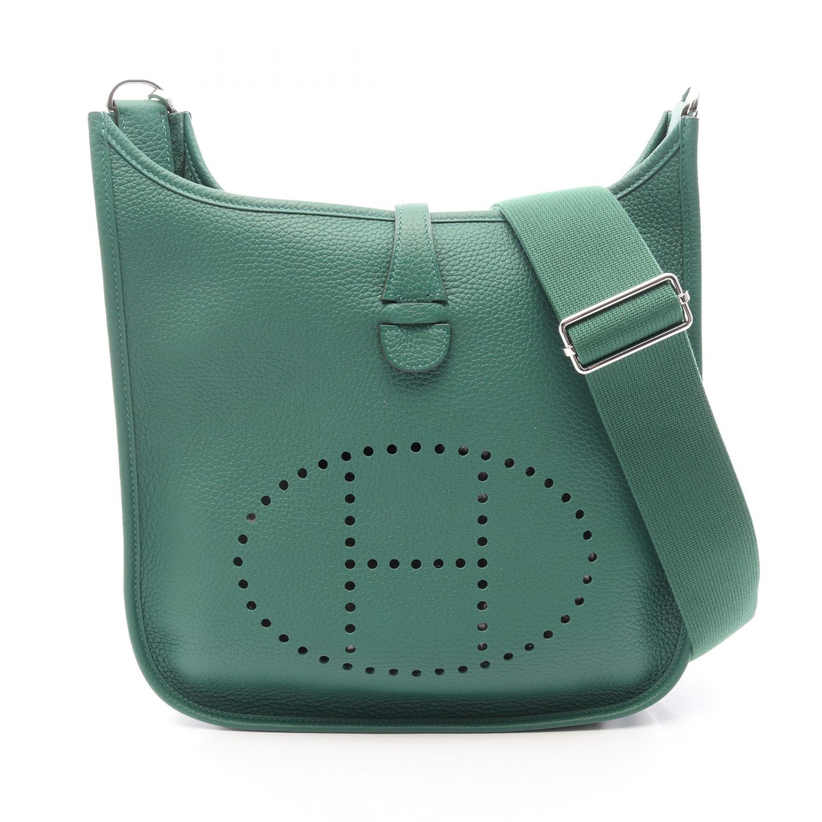 ≪5%OFFクーポン＆まとめ買い10% ～7/26 9:59〆≫エルメス HERMES エヴリン 3 トロワ PM ショルダーバッグ バッグ レザー トリヨンクレマンス トリヨンクレマンス レディース グリーン系 【中古】｜BRANDOFF TOKYO