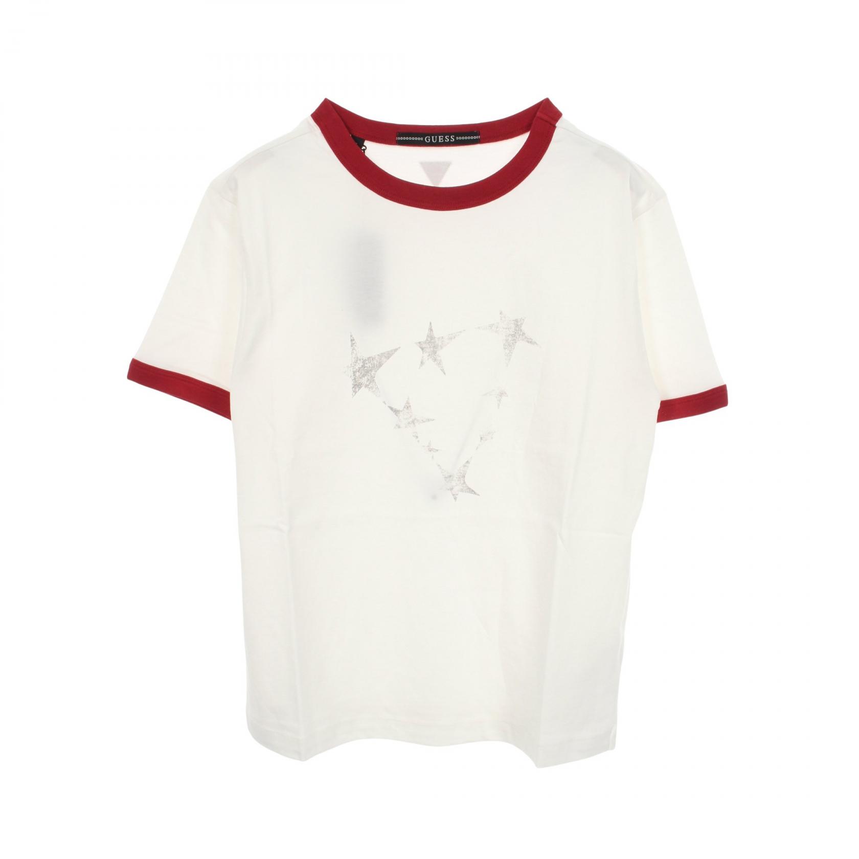 ≪5%OFFクーポン＆まとめ買い10% ～7/26 9:59〆≫ゲス Guess スターグラフィック ロゴ 半袖Tシャツ 衣料品 トップス コットン メンズ レディース ホワイト系 / レッド系 MQ2K7445S 【新品】｜BRANDOFF TOKYO
