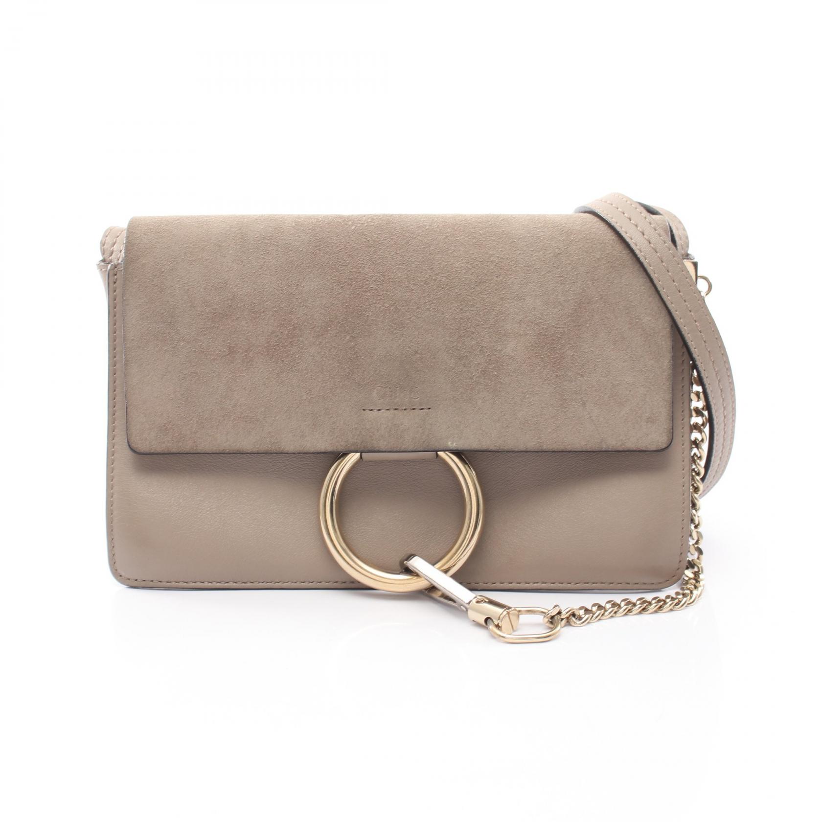 ≪5%OFFクーポン&まとめ買い10% ~7/26 9:59〆≫クロエ Chloe FAYE フェイ ショルダーバッグ バッグ レザー スウェード レディース ベージュ系 【中古】|BRANDOFF TOKYO