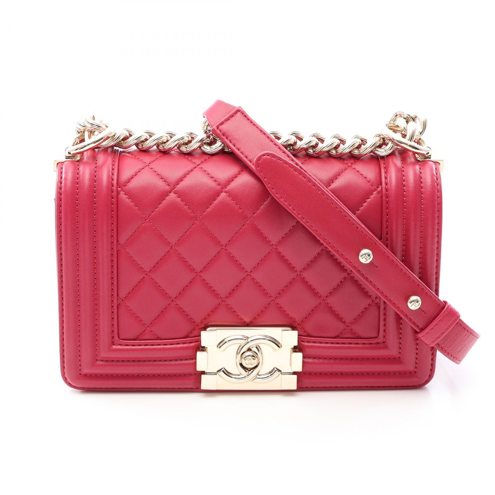 ≪5%OFFクーポン&まとめ買い10% ~7/26 9:59〆≫シャネル CHANEL ボーイシャネル スモール ショルダーバッグ バッグ ラムスキン(羊革) レディース ピンク系 A67085 【中古】|BRANDOFF TOKYO