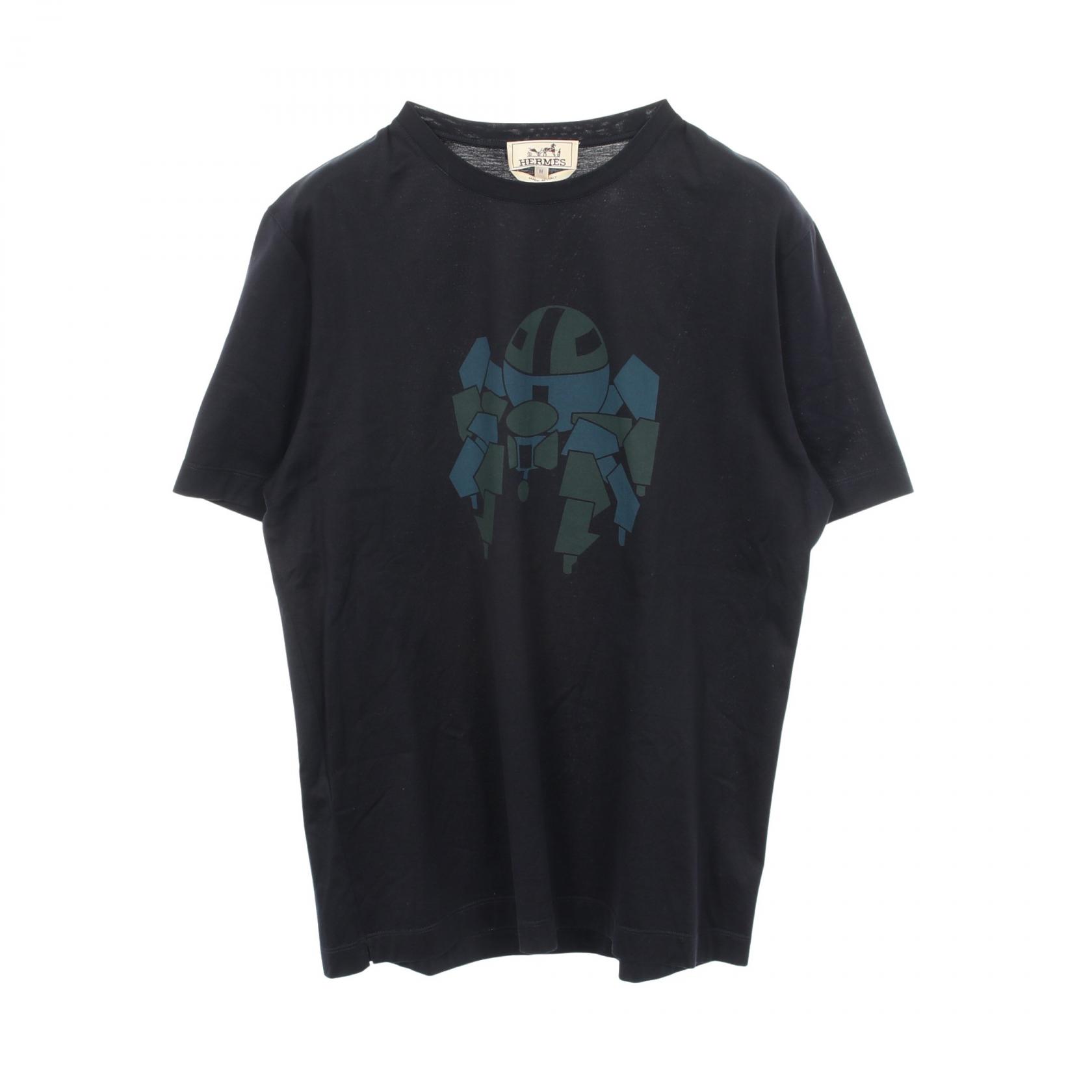 エルメス HERMES クルーネック 半袖Tシャツ 衣料品 トップス コットン メンズ ブラック系 【中古】｜BRANDOFF TOKYO