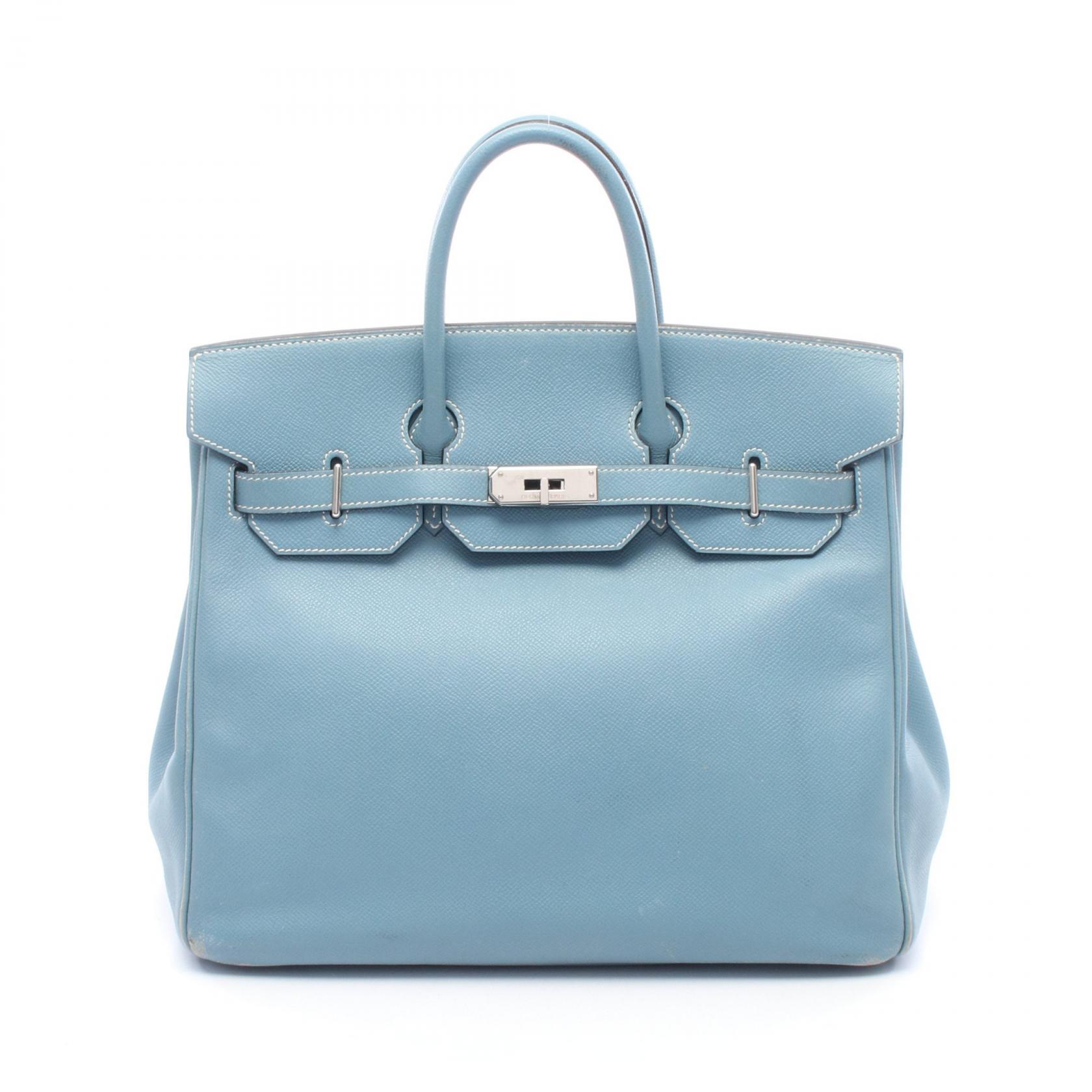 ≪5%OFFクーポン&まとめ買い10% ~7/26 9:59〆≫エルメス HERMES オータクロア32 ブルージーン ハンドバッグ バッグ ヴォーエプソン ヴォーエプソン レディース ブルー系 【中古】|BRANDOFF TOKYO