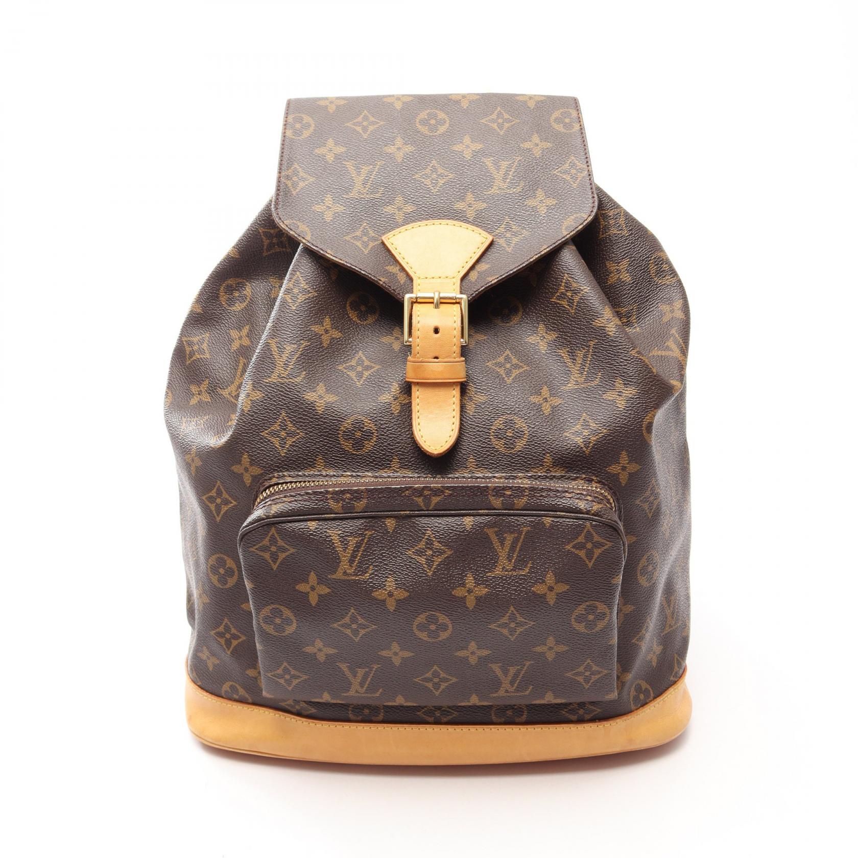 ≪5%OFFクーポン&まとめ買い10% ~7/26 9:59〆≫ルイ・ヴィトン LOUIS VUITTON モンスリGM モノグラム リュックサック バックパック バッグ PVCコーティングキャンバス レザー レディース ブラウン系 M51135 【中古】|BRANDOFF TOKYO