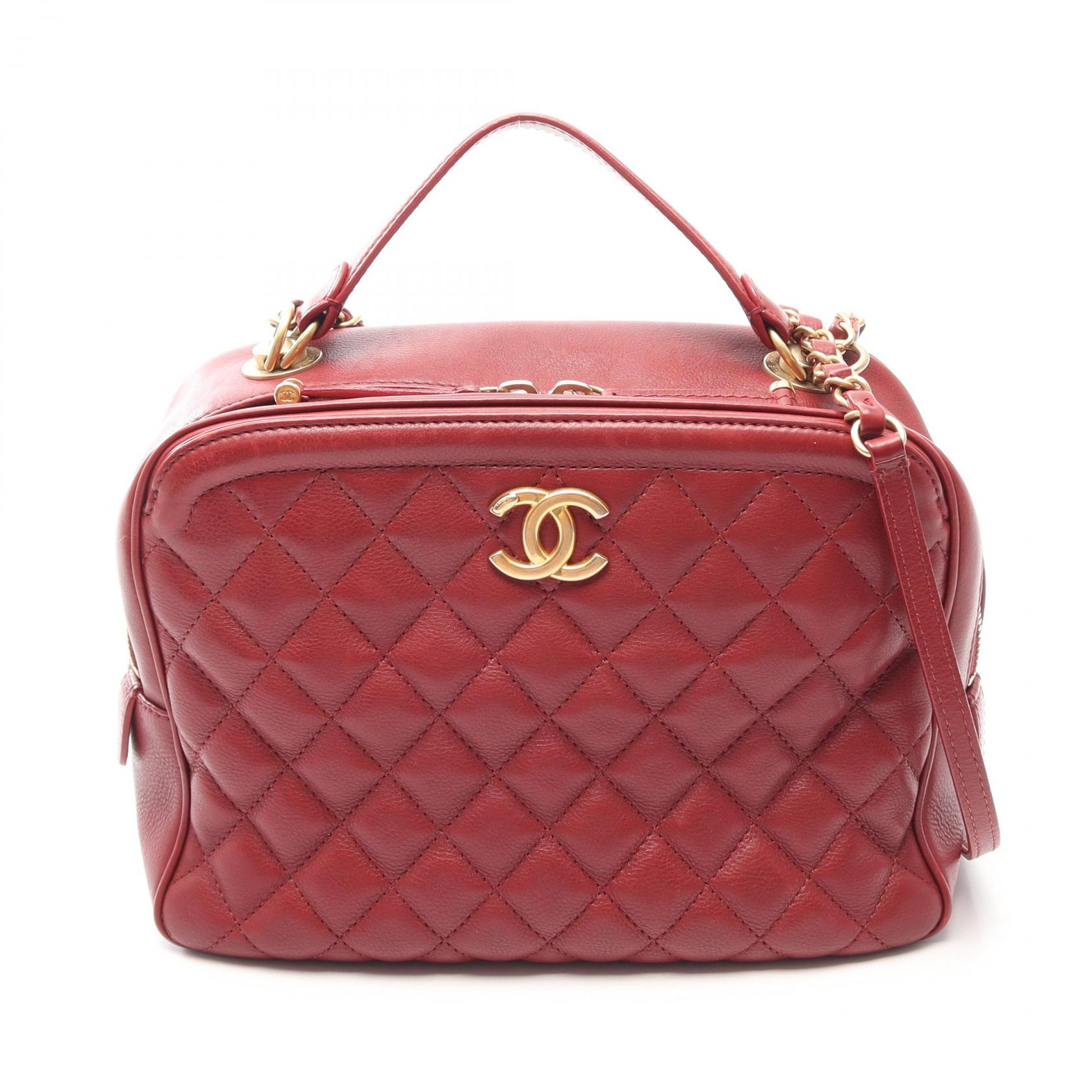 ≪5%OFFクーポン＆まとめ買い10% ～7/26 9:59〆≫シャネル CHANEL マトラッセ トップハンドル 2WAY ショルダーバッグ バッグ レザー レディース レッド系 【中古】｜BRANDOFF TOKYO
