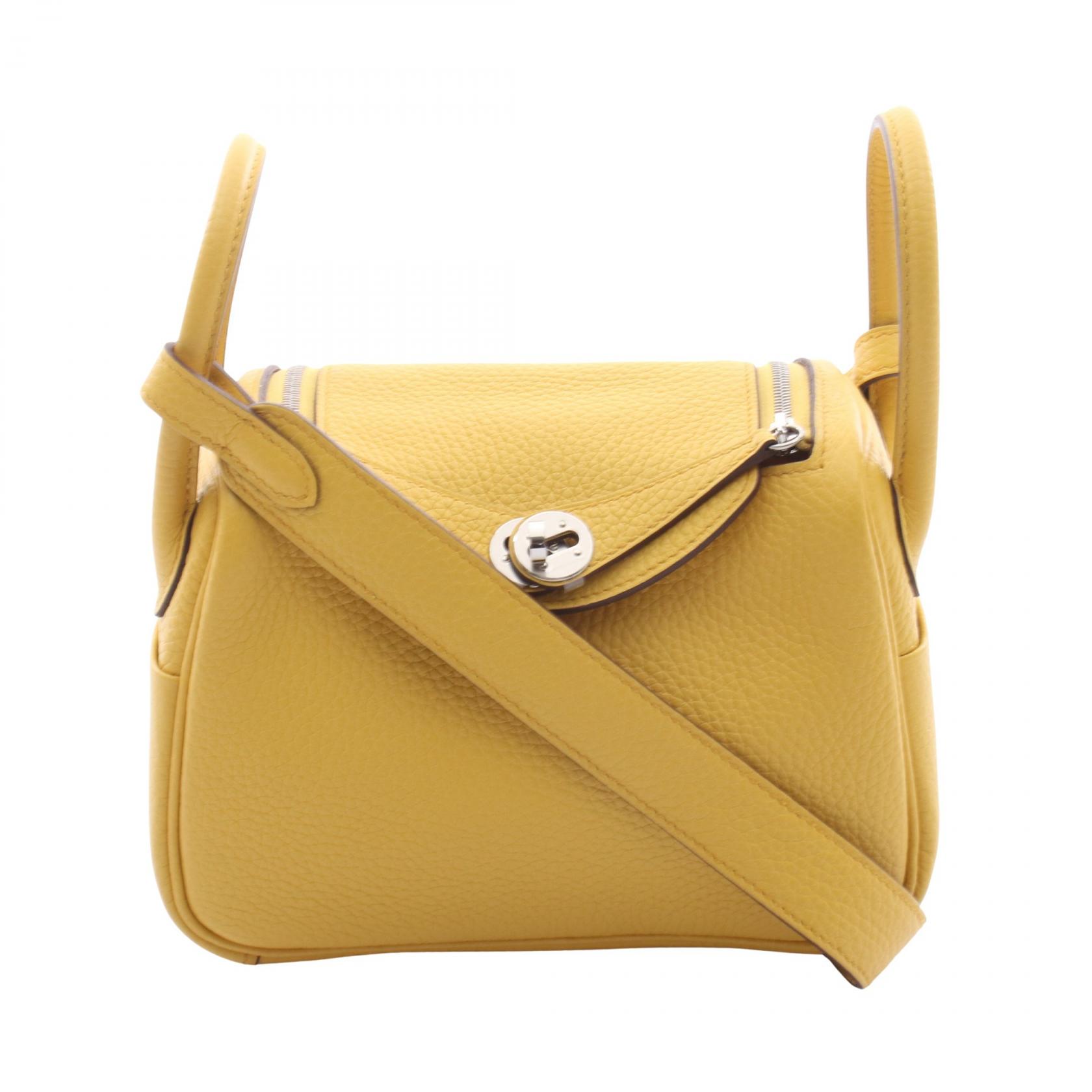 ≪5%OFFクーポン&まとめ買い10% ~7/26 9:59〆≫エルメス HERMES リンディ ミニ ショルダーバッグ バッグ レザー トリヨンクレマンス トリヨンクレマンス レディース イエロー系 079086CK 【中古】|BRANDOFF TOKYO