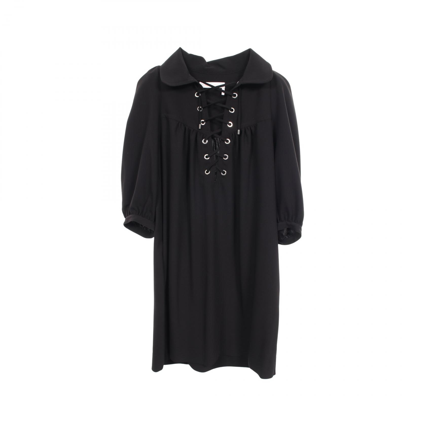 ≪5%OFFクーポン&まとめ買い10% ~7/26 9:59〆≫シーバイクロエ SEE BY CHLOE レースアップ ワンピース 衣料品 トップス ポリエステル レディース ブラック系 【中古】|BRANDOFF TOKYO