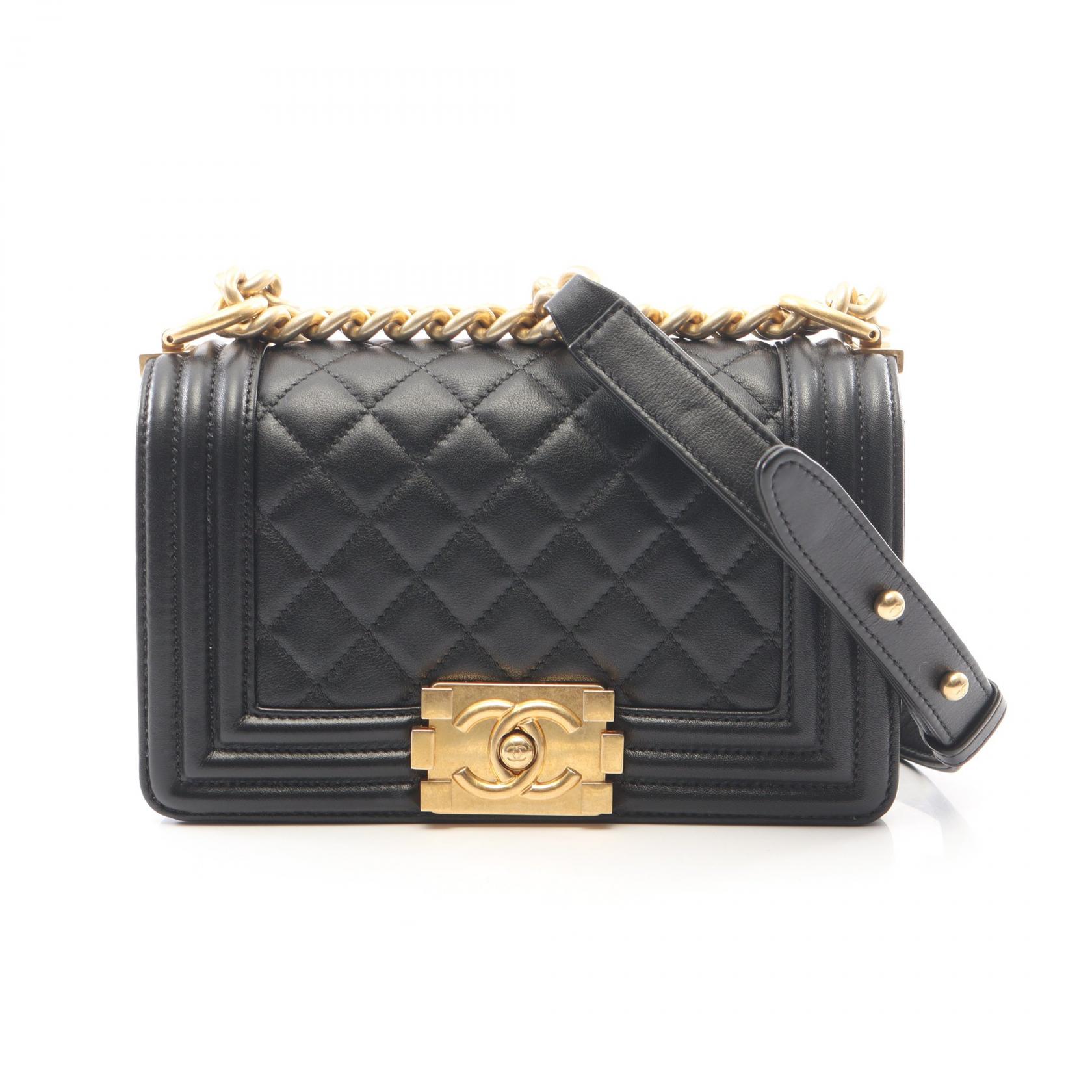 ≪5%OFFクーポン&まとめ買い10% ~7/26 9:59〆≫シャネル CHANEL ボーイシャネル スモール ショルダーバッグ バッグ ラムスキン(羊革) レディース ブラック系 A67085 【中古】|BRANDOFF TOKYO