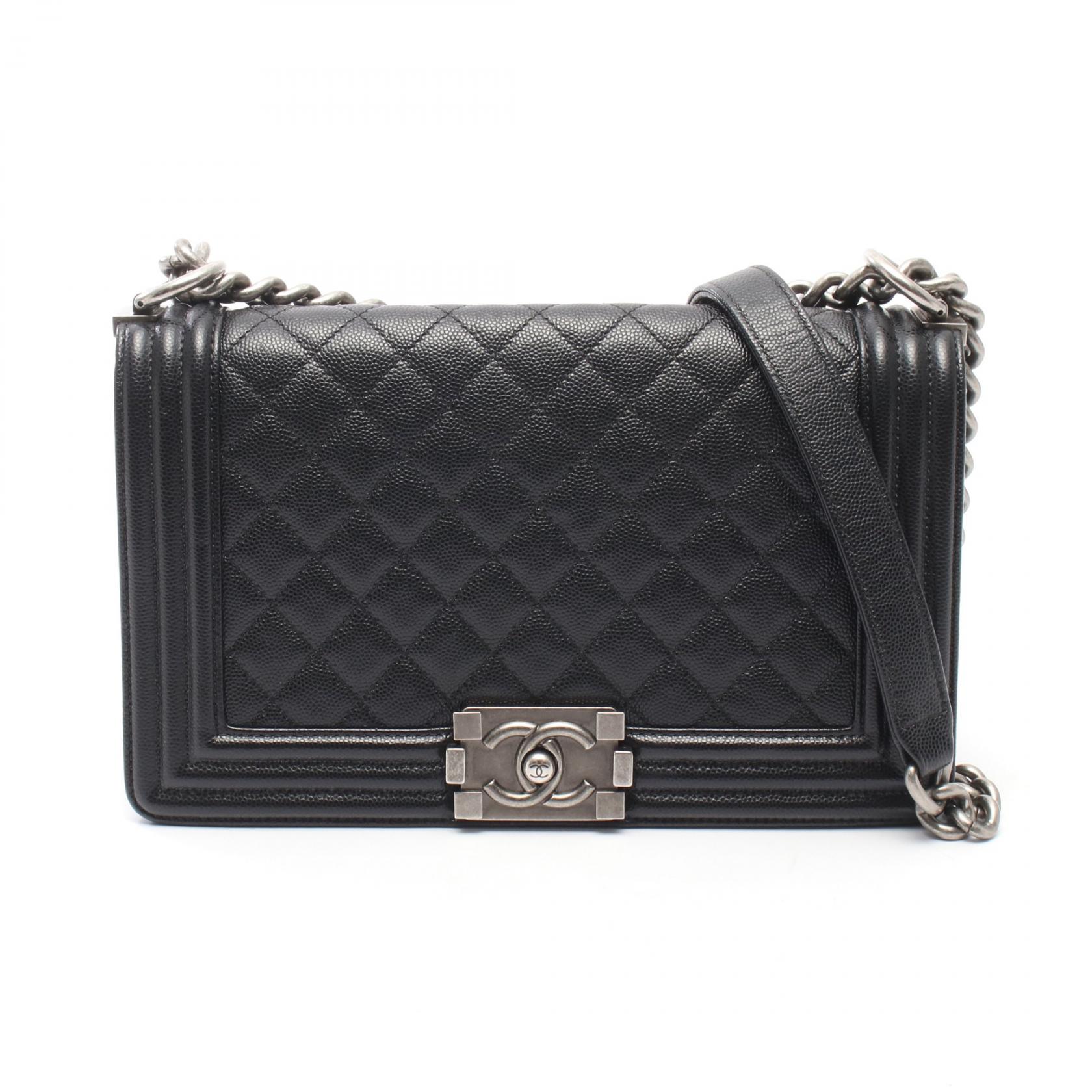 ≪5%OFFクーポン&まとめ買い10% ~7/26 9:59〆≫シャネル CHANEL ボーイシャネル ショルダーバッグ バッグ キャビアスキン(グレインドカーフ) レディース ブラック系 A67086 【中古】|BRANDOFF TOKYO