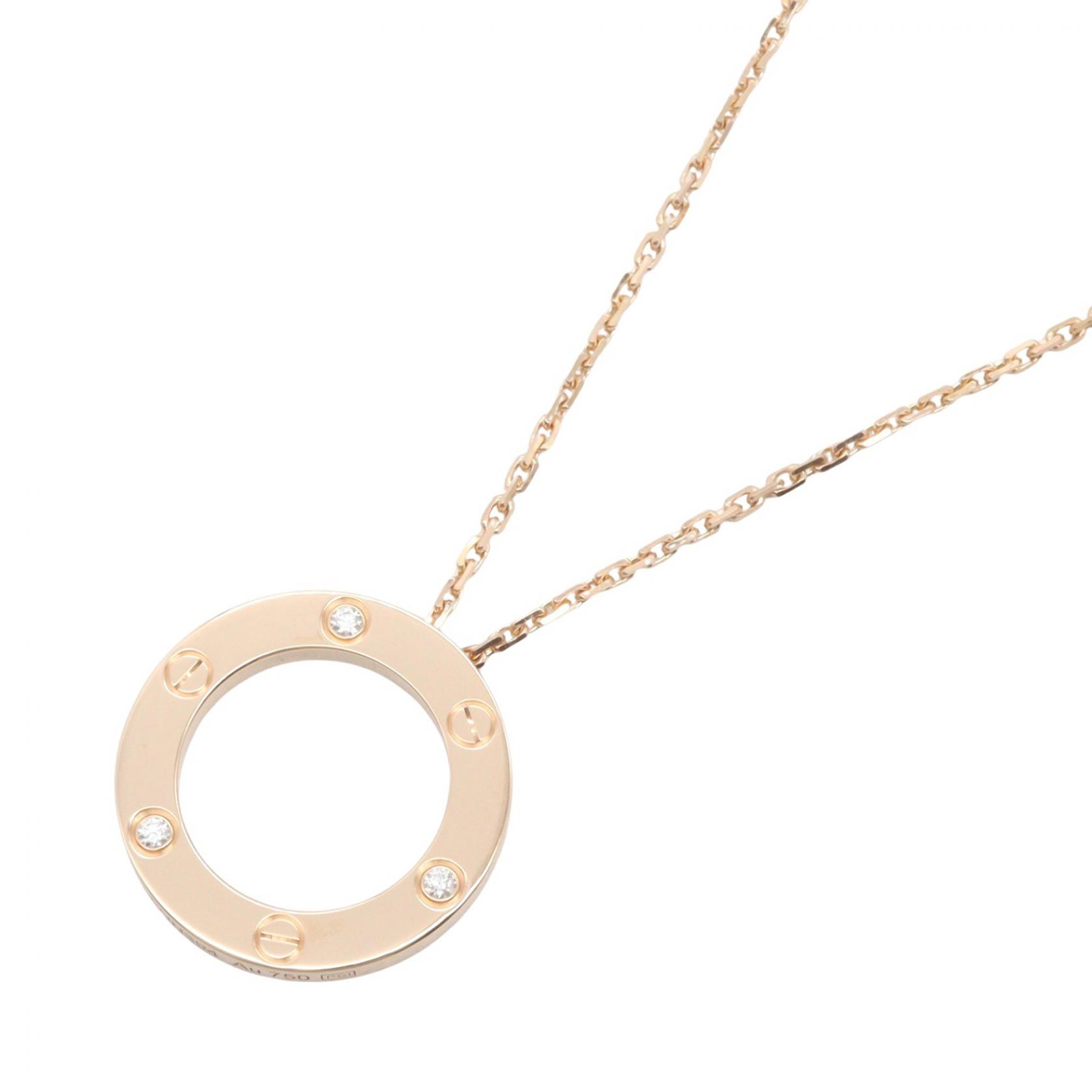 ≪5%OFFクーポン&まとめ買い10% ~7/26 9:59〆≫カルティエ CARTIER ラブネックレス 3PD ネックレス ジュエリー K18PG(ピンクゴールド) ダイヤモンド レディース ゴールド系 / クリア系 B7014700 【中古】|BRANDOFF TOKYO