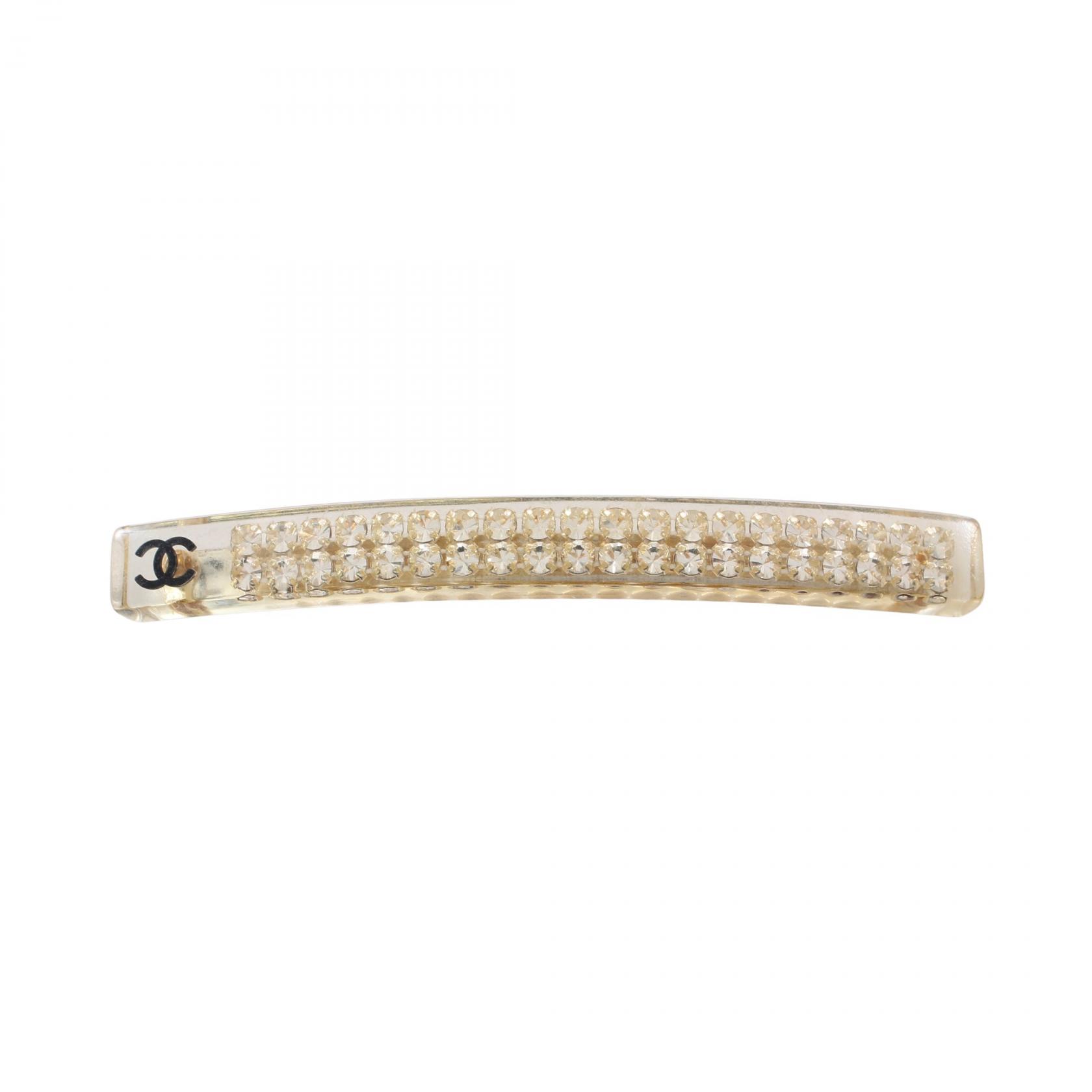 ≪5%OFFクーポン＆まとめ買い10% ～7/26 9:59〆≫シャネル CHANEL ココマーク バレッタ アクセサリー レジン / ラインストーン レディース クリア系 / ブラック系 【中古】｜BRANDOFF TOKYO