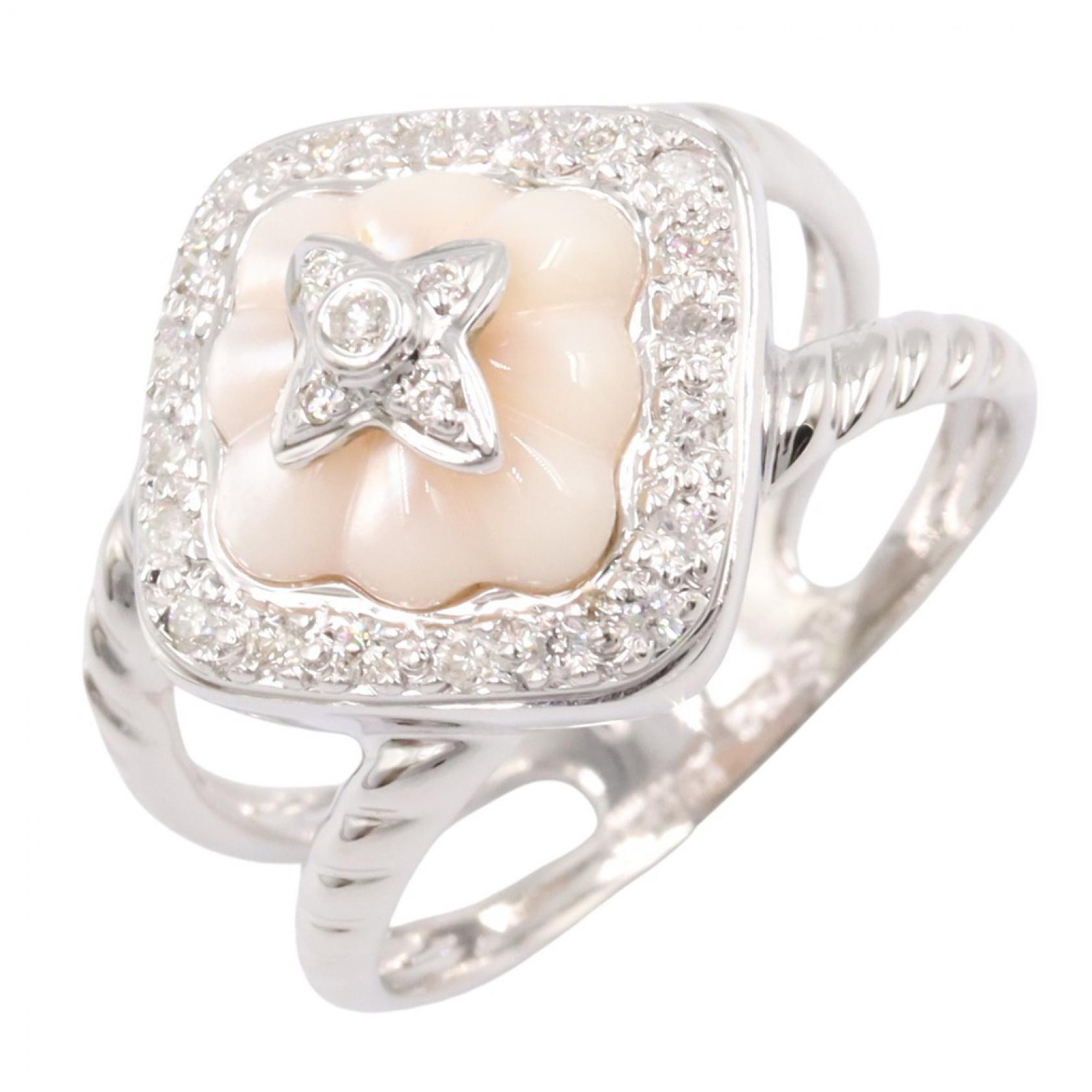 ≪5%OFFクーポン＆まとめ買い10% ～7/26 9:59〆≫ジュエリー JEWELRY ダイヤリング リング・指輪 ジュエリー K18WG（ホワイトゴールド） ダイヤモンド レディース シルバー系 / クリア系 ﾀﾞｲﾔ 5.3g 【中古】｜BRANDOFF TOKYO