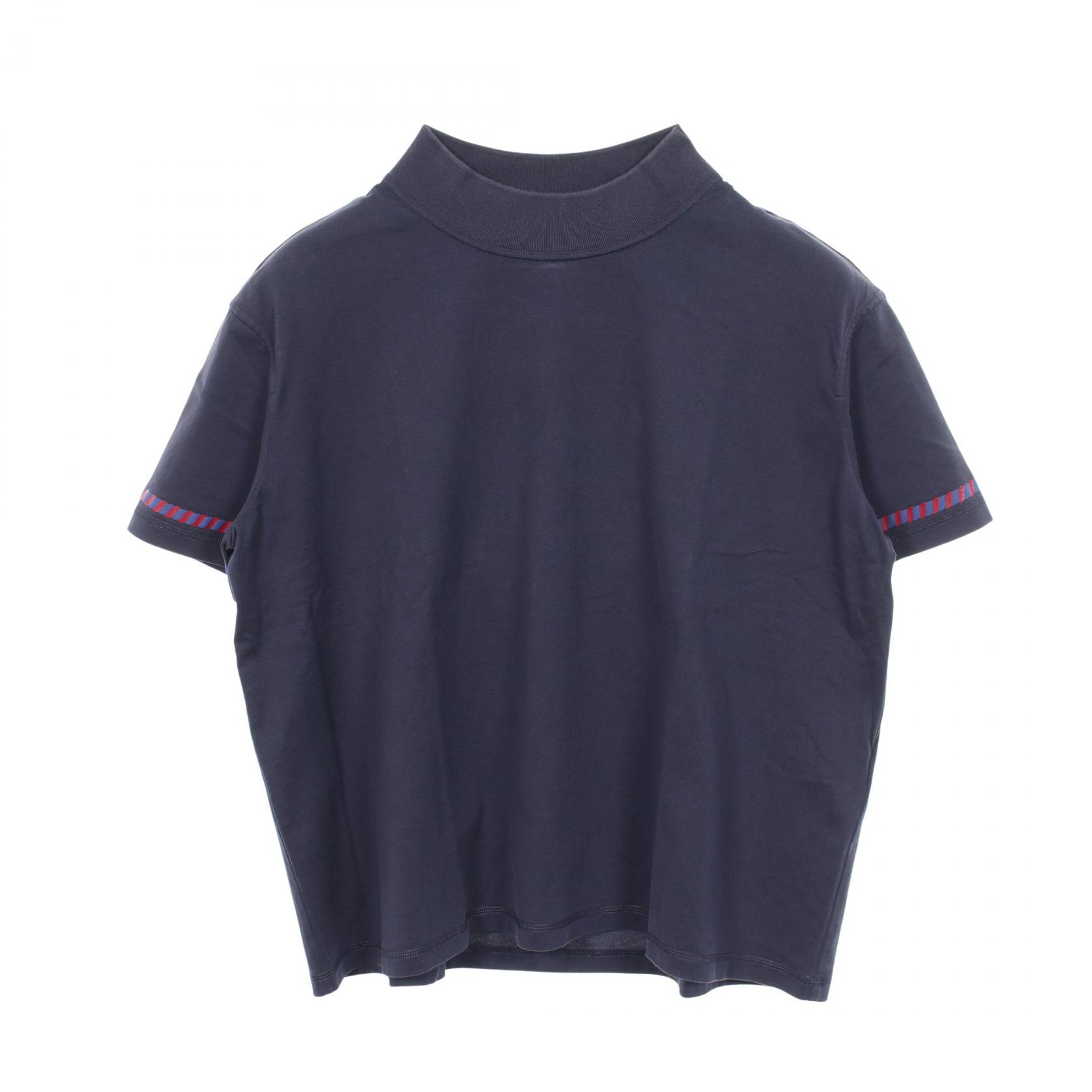 ≪5%OFFクーポン＆まとめ買い10% ～7/26 9:59〆≫エルメス HERMES カノエ モックネック カットソー 衣料品 トップス コットン レディース ネイビー系 / レッド系 【中古】｜BRANDOFF TOKYO