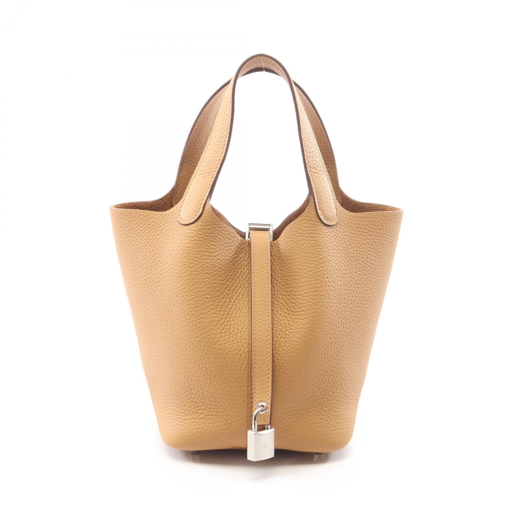 ≪5%OFFクーポン＆まとめ買い10% ～7/26 9:59〆≫エルメス HERMES ピコタンロックPM ビスキュイ ハンドバッグ バッグ トリヨンクレマンス トリヨンクレマンス レディース ベージュ系 【中古】｜BRANDOFF TOKYO
