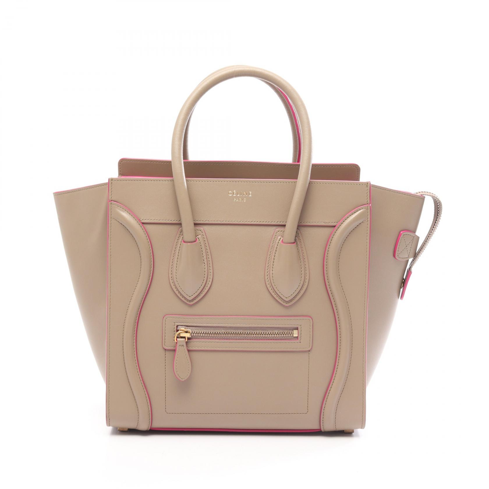 ≪5%OFFクーポン&まとめ買い10% ~7/26 9:59〆≫セリーヌ CELINE ラゲージ マイクロショッパー トートバッグ バッグ レザー レディース ベージュ系 【中古】|BRANDOFF TOKYO